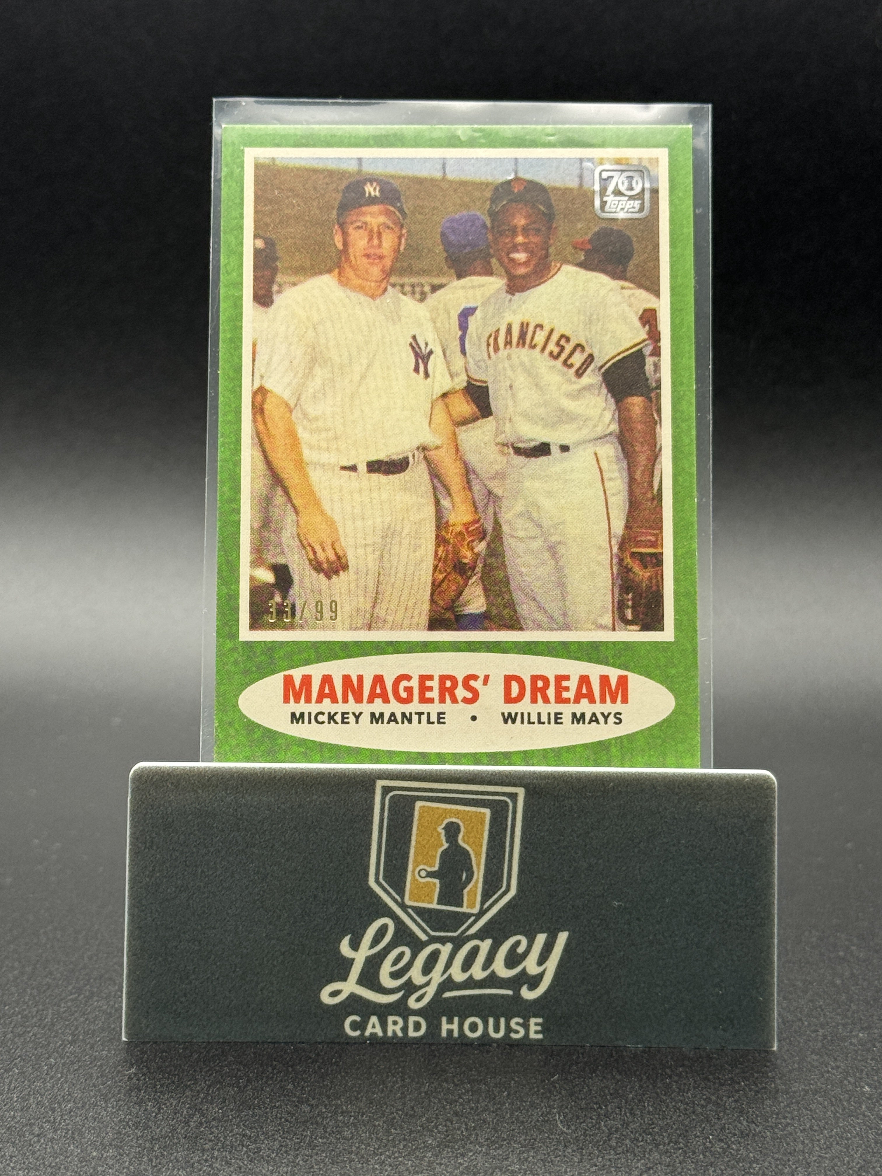 2021 Topps x Mickey Mantle #29 Mickey Mantle/Willie Mays Green