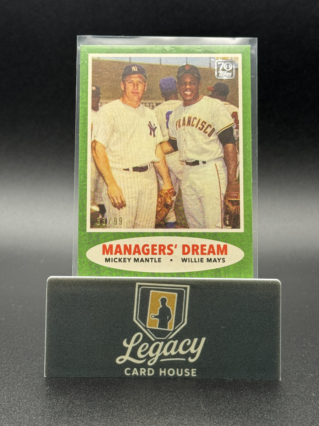 2021 Topps x Mickey Mantle #29 Mickey Mantle/Willie Mays Green