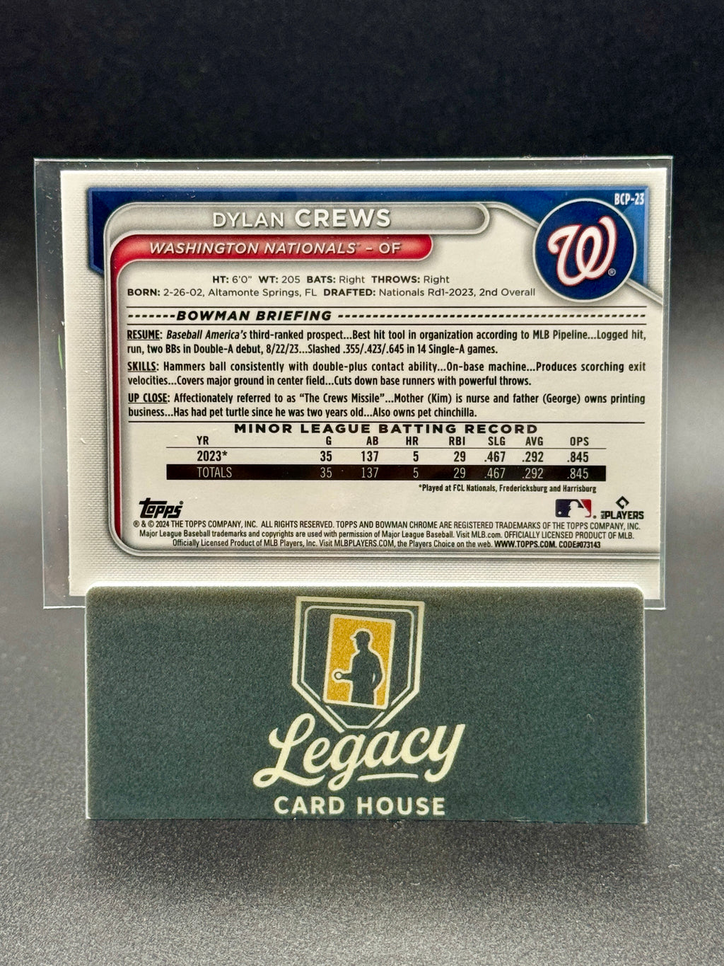 2024 Bowman Sapphire Edition #BCP-23 Dylan Crews
