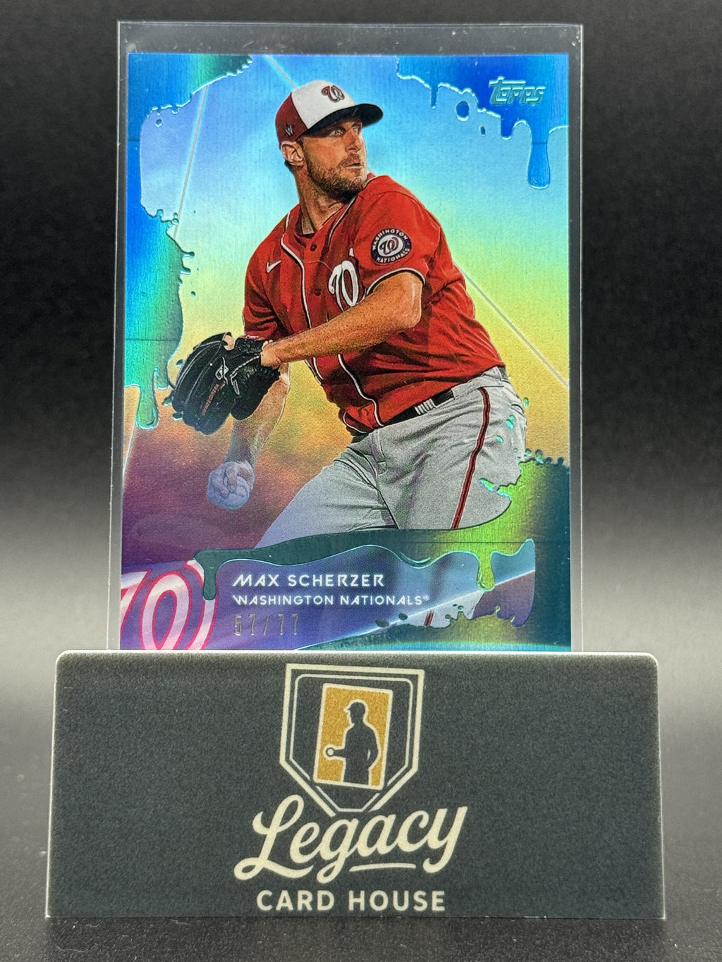 2020 Topps x Steve Aoki #56 Max Scherzer Blue Frosting #/77