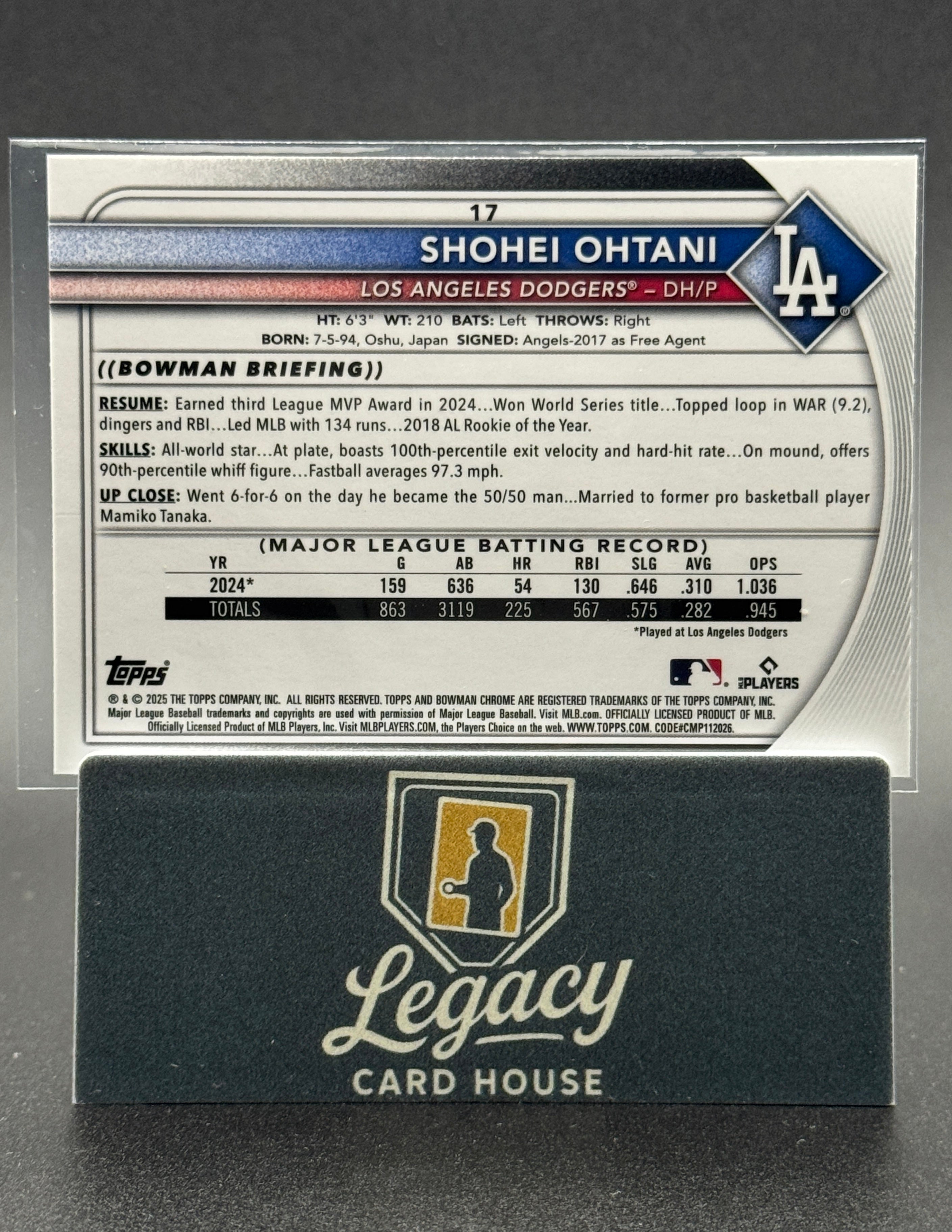 2025 Bowman Chrome #17 Shohei Ohtani