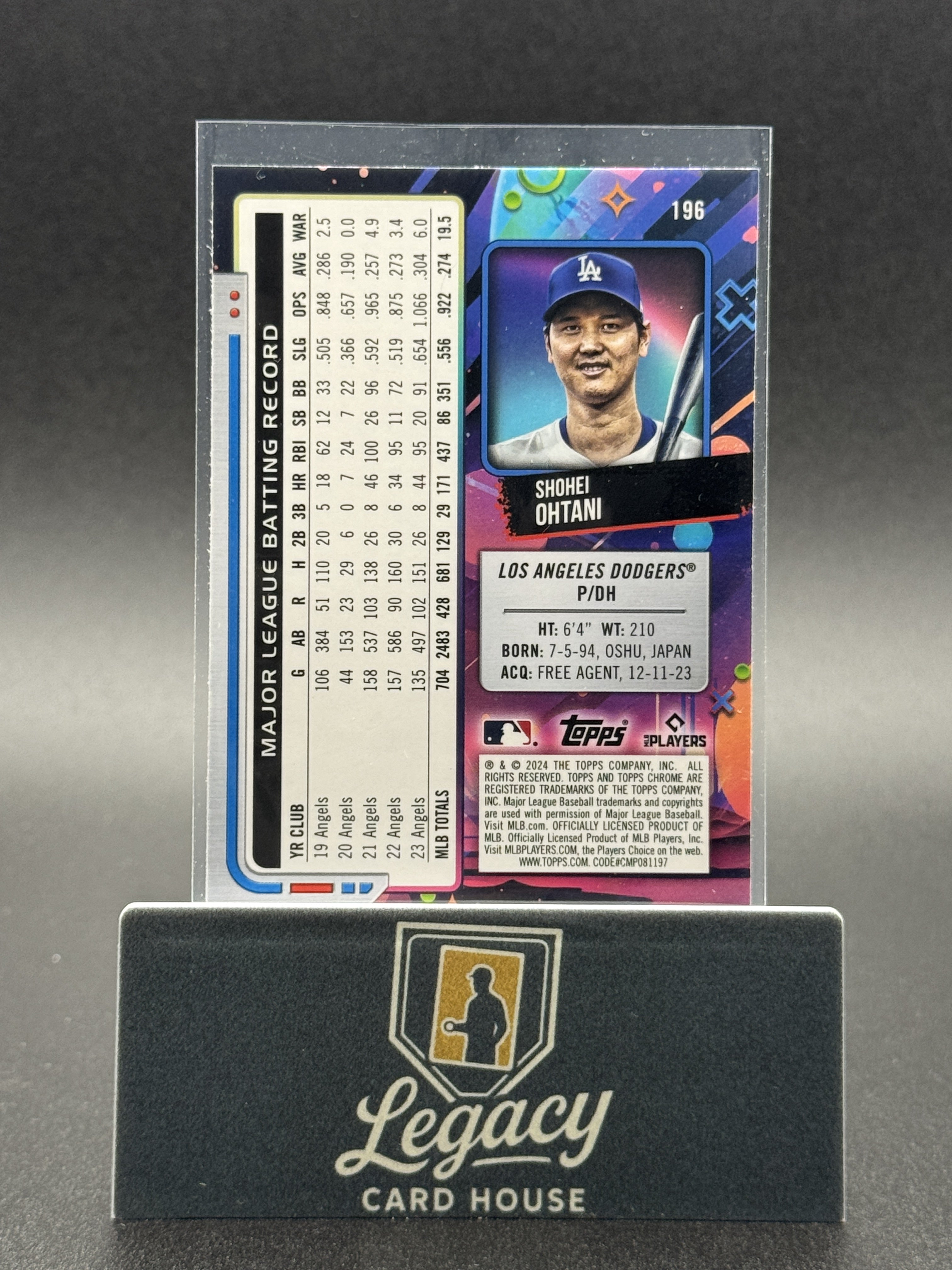 2024 Topps Chrome Cosmic #196 Shohei Ohtani