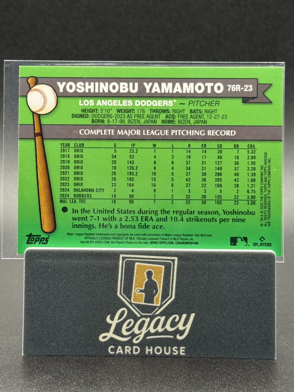 2025 Topps Heritage #76R-23 Yoshinobu Yamamoto 1976 Redefined Holographic