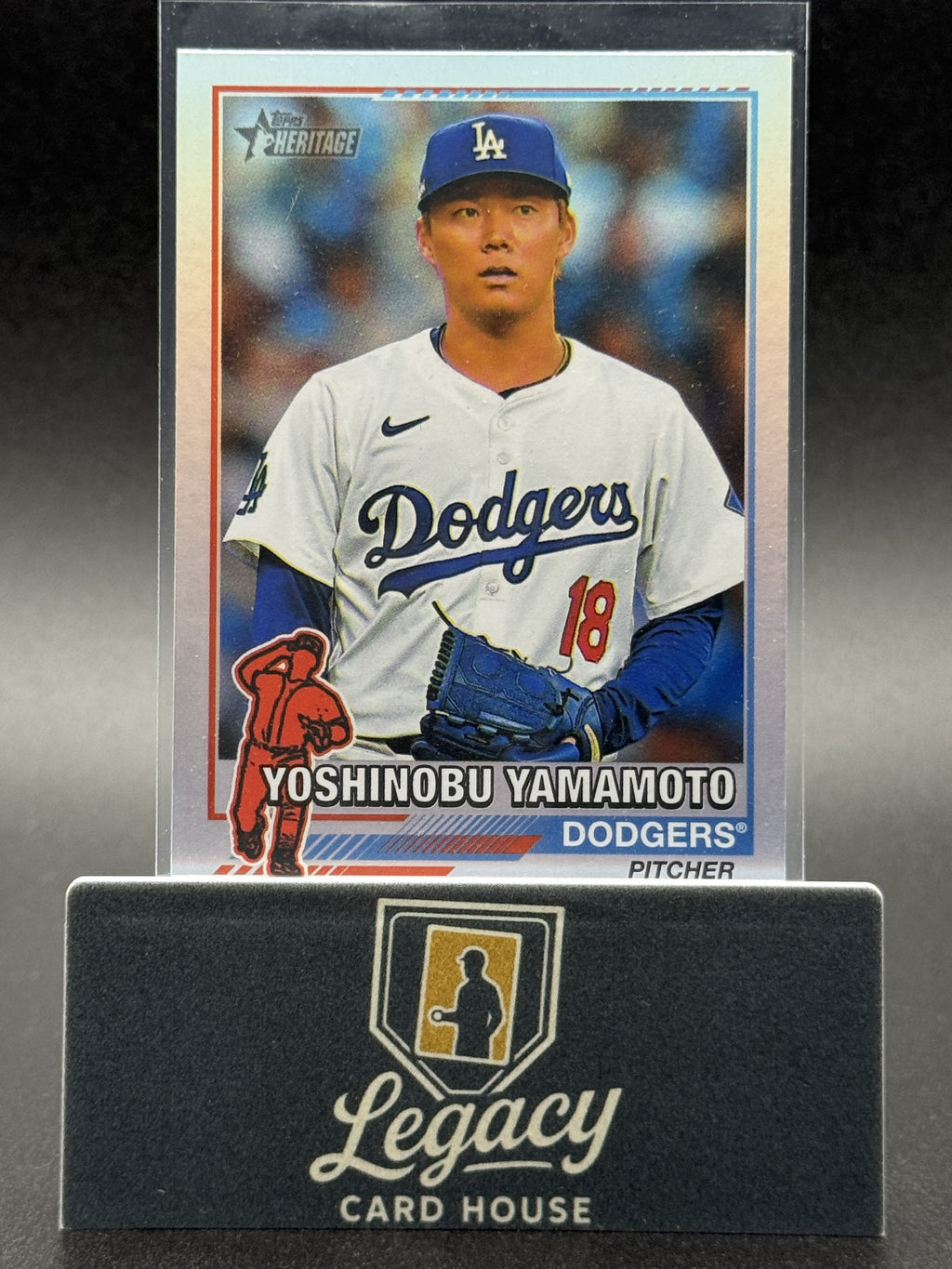 2025 Topps Heritage #76R-23 Yoshinobu Yamamoto 1976 Redefined Holographic