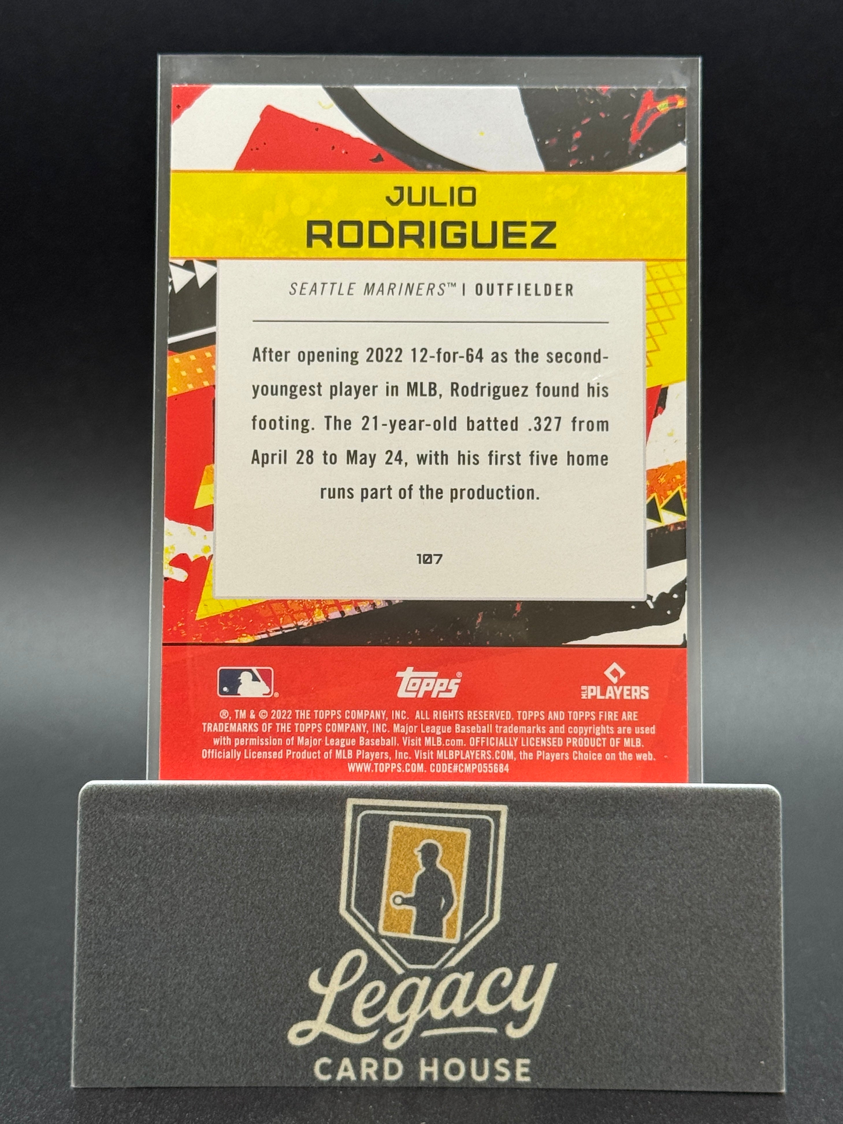 2022 Topps Fire #107 Julio Rodriguez Flame