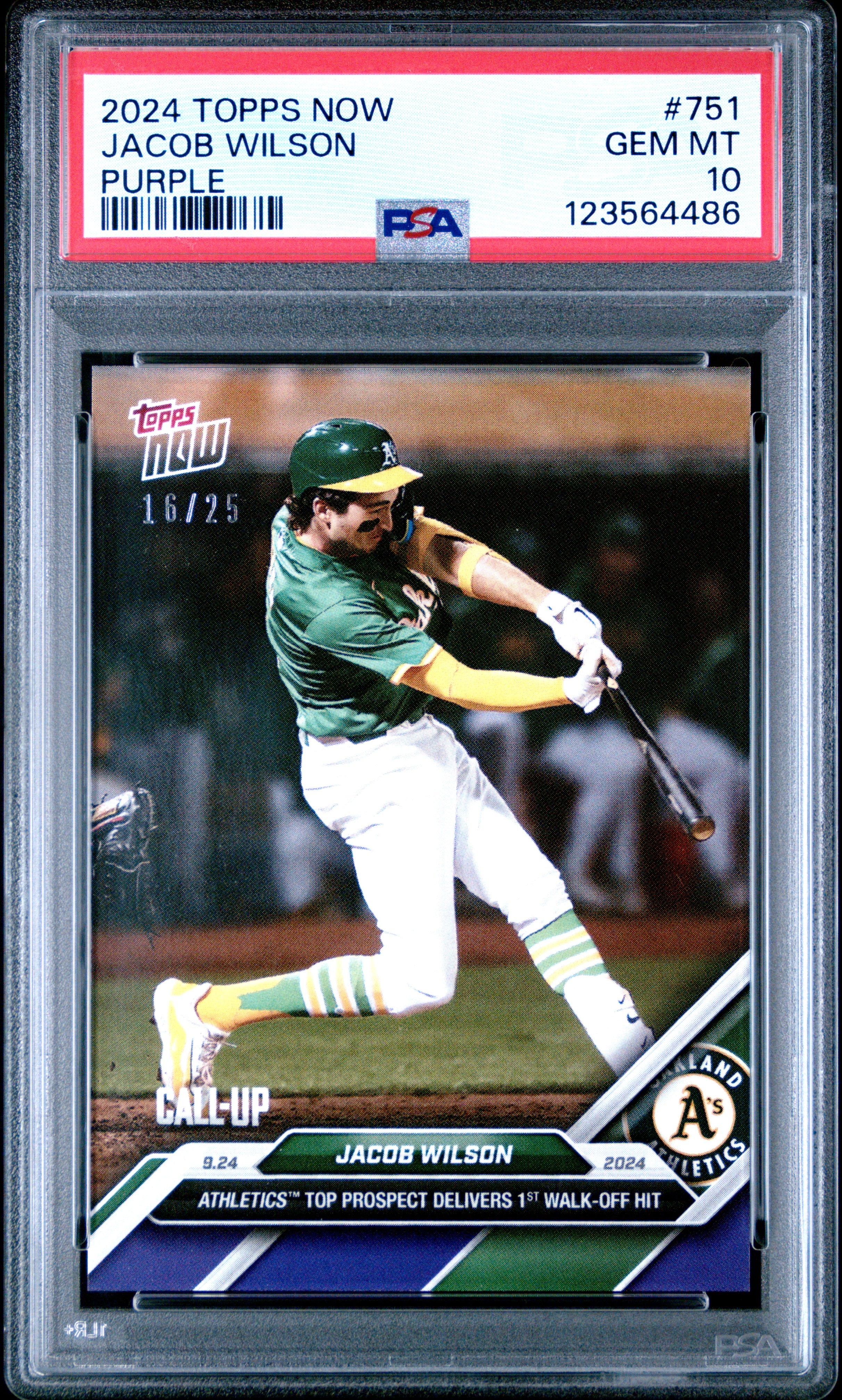 2024 Topps Now #751 Jacob Wilson Purple PSA 10 #/25