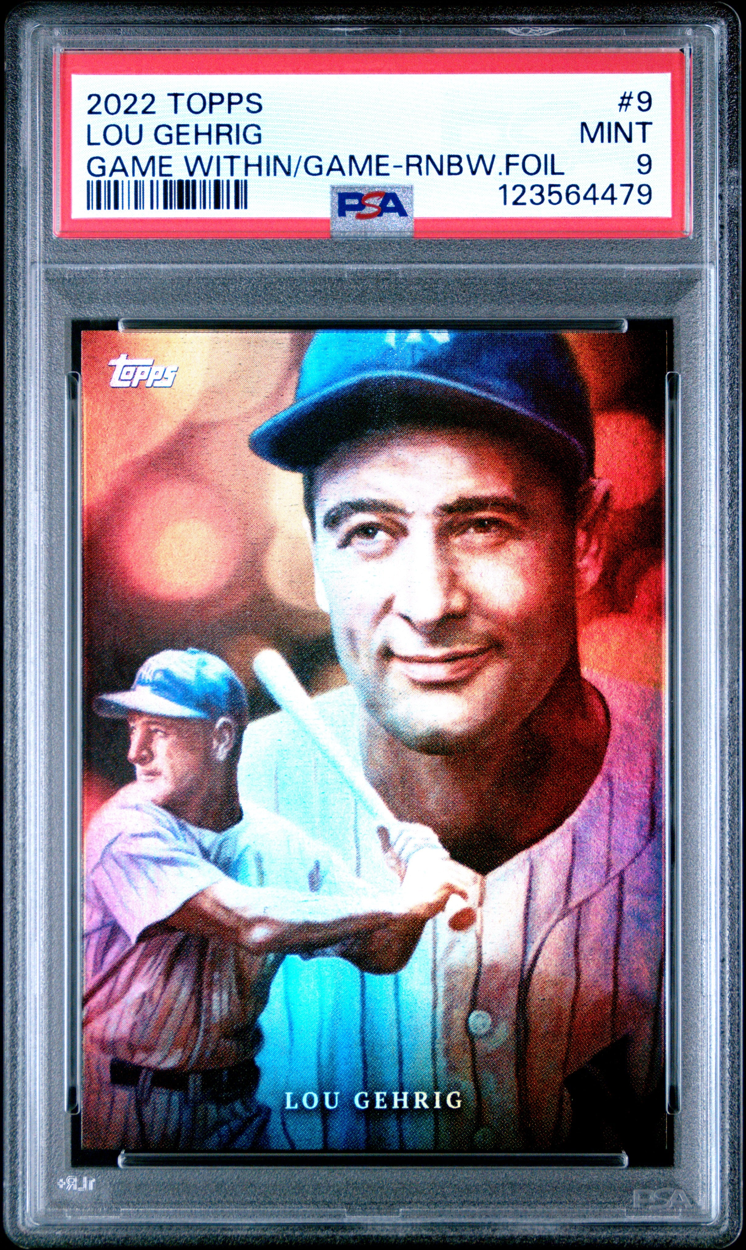 2022 Topps Game Within the Game #9 Lou Gehrig Rainbow Foil PSA 9 #/99
