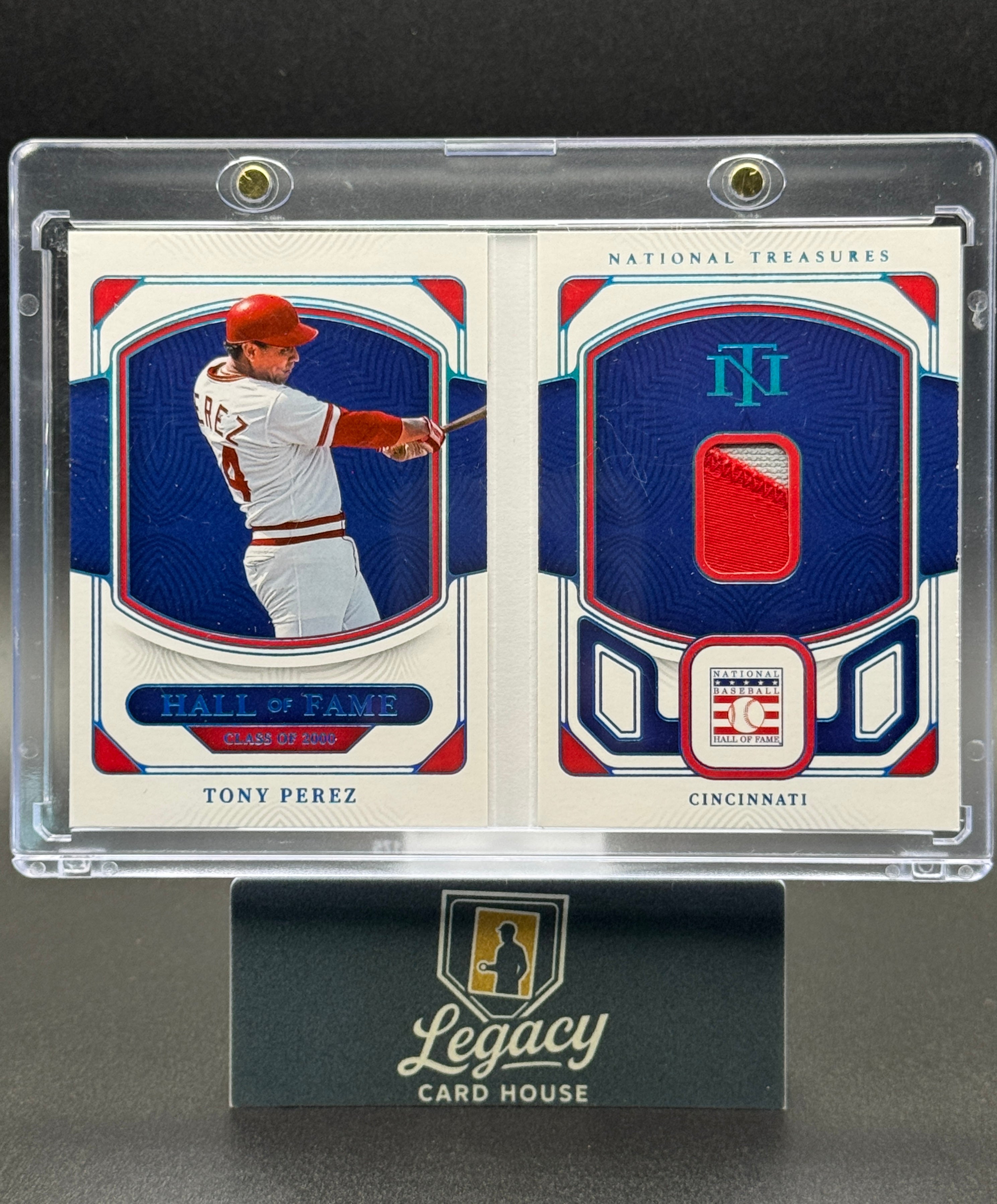 2023 Panini NT #HMB-TP Tony Perez Hall of Fame Materials Booklet Platinum 1/1!