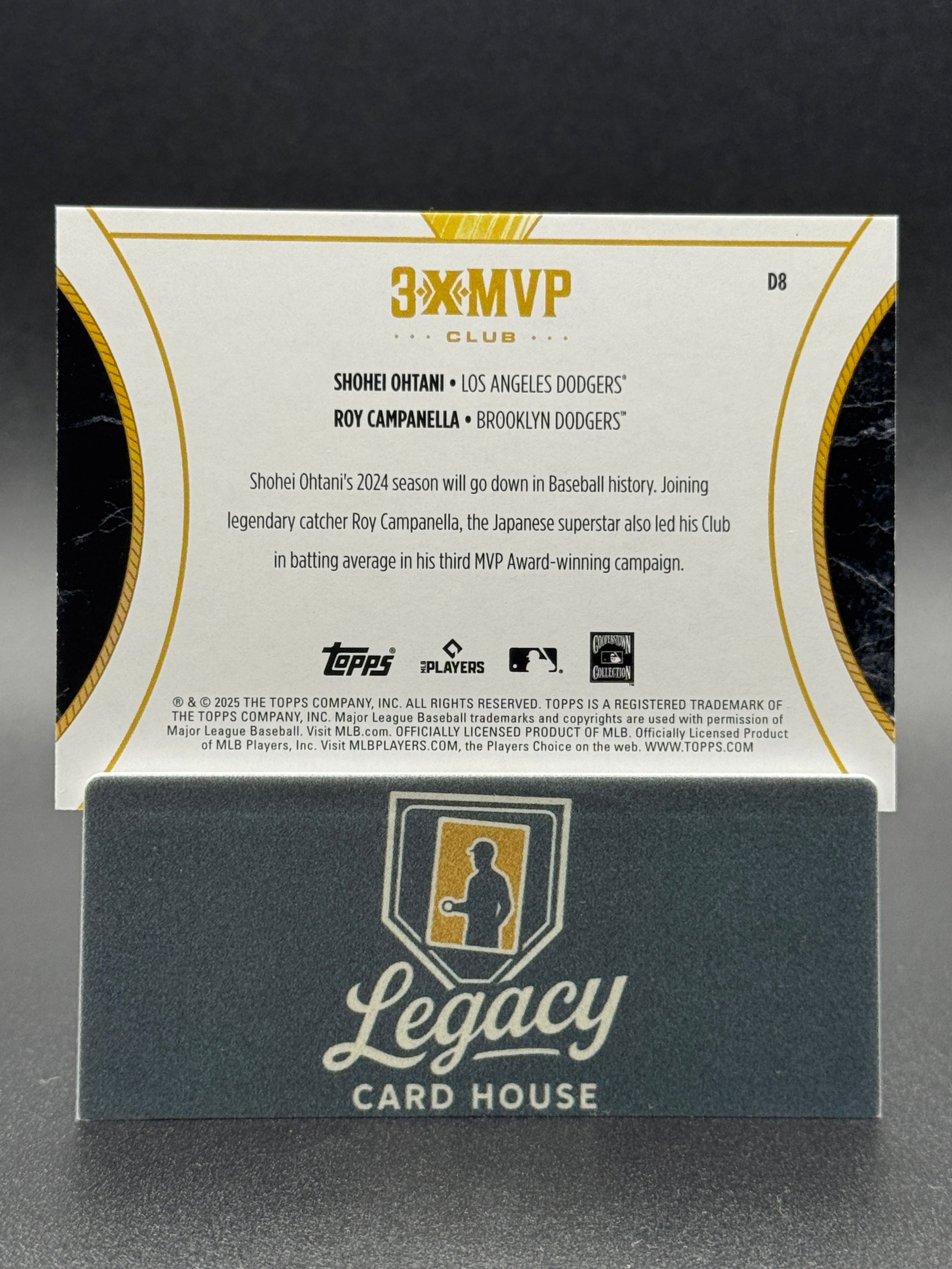 2025 Topps Welcome to the Club: 3 TIME MVP Shohei Ohtani/Roy Campanella Duals