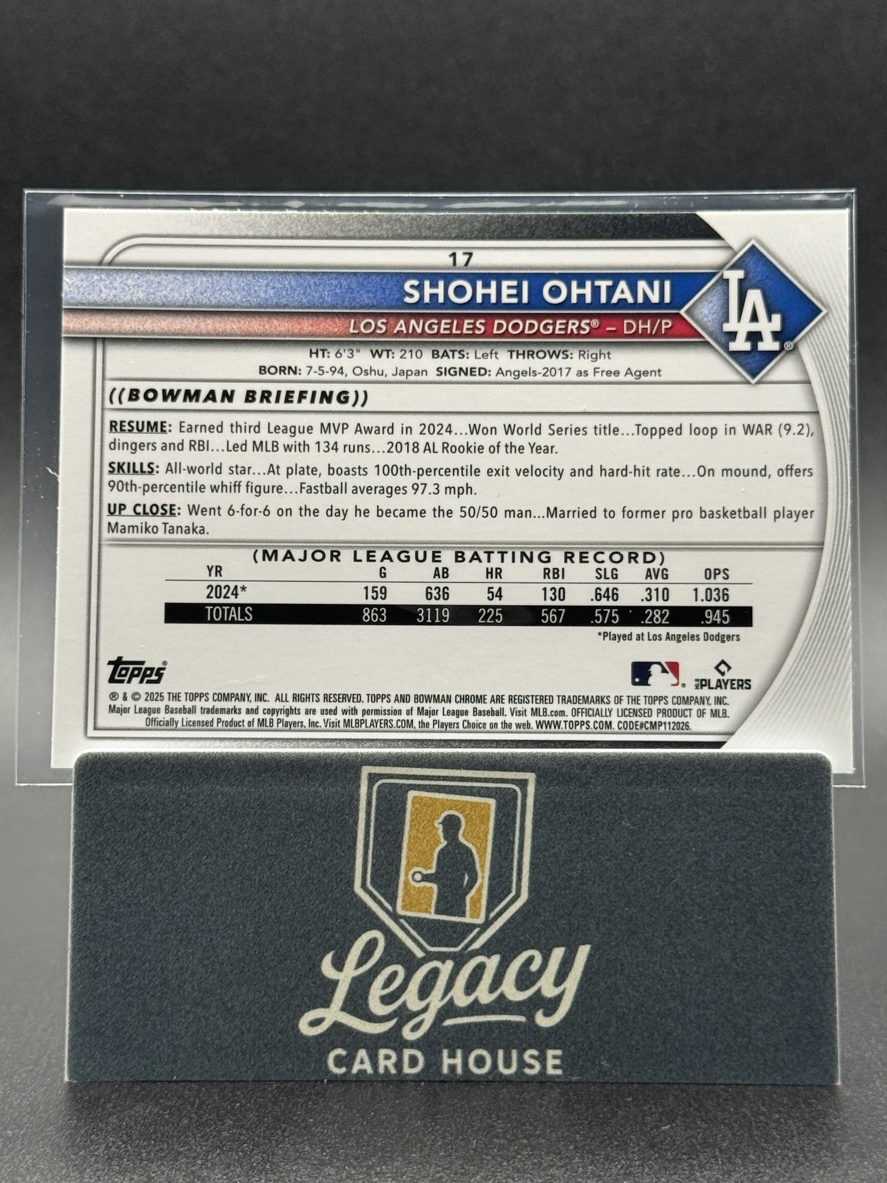 2025 Bowman Chrome #17 Shohei Ohtani