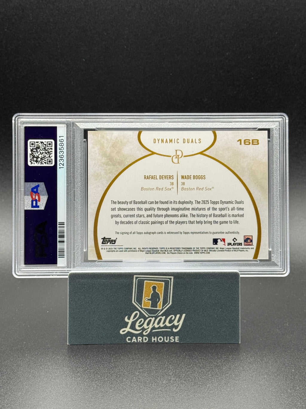 2025 Topps Dynamic Duals #16B Rafael Devers / Wade Boggs SN5 Orange