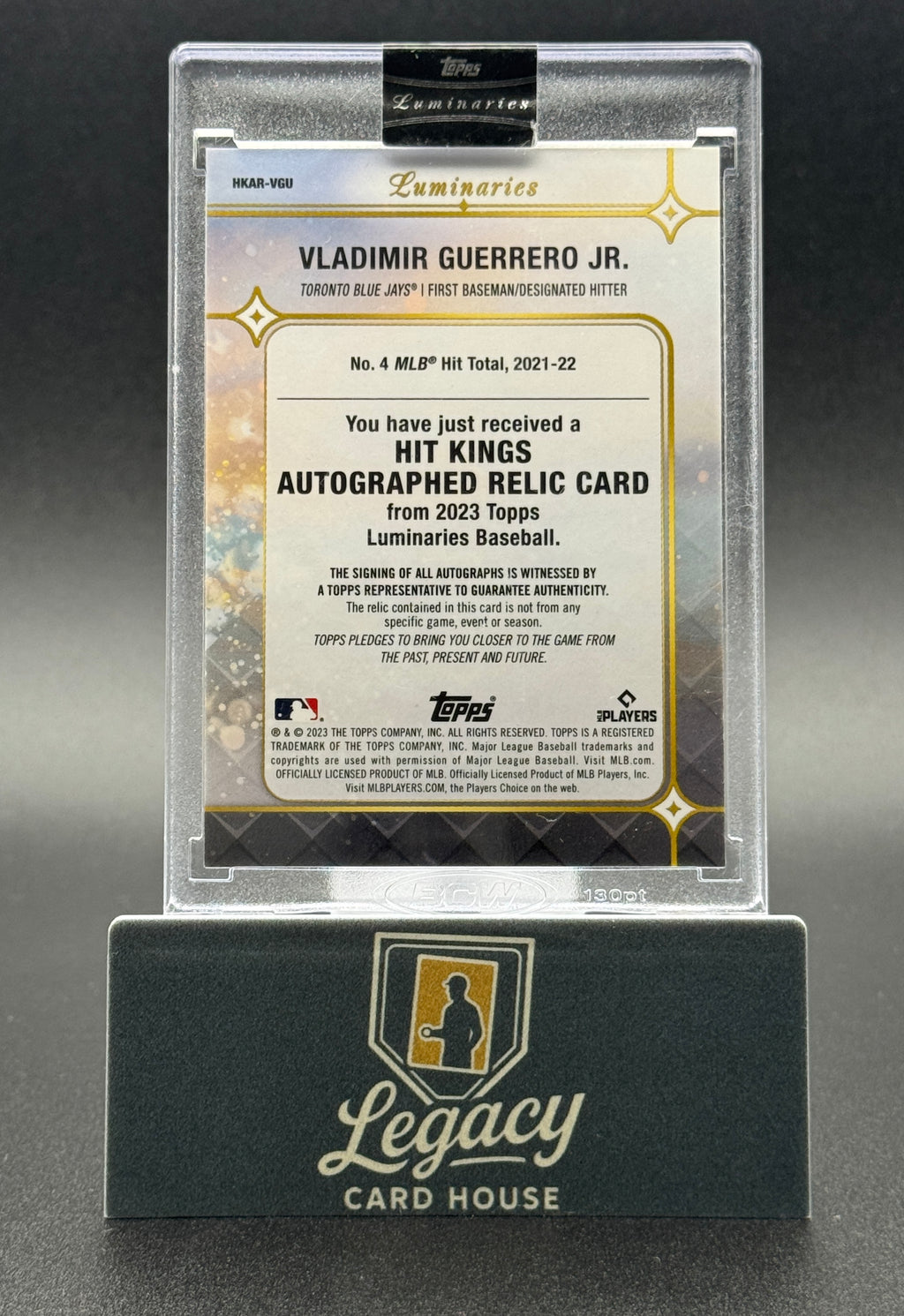 2023 Topps Luminaries Vladimir Guerrero Jr. Hit Kings Auto Relics Purple /3