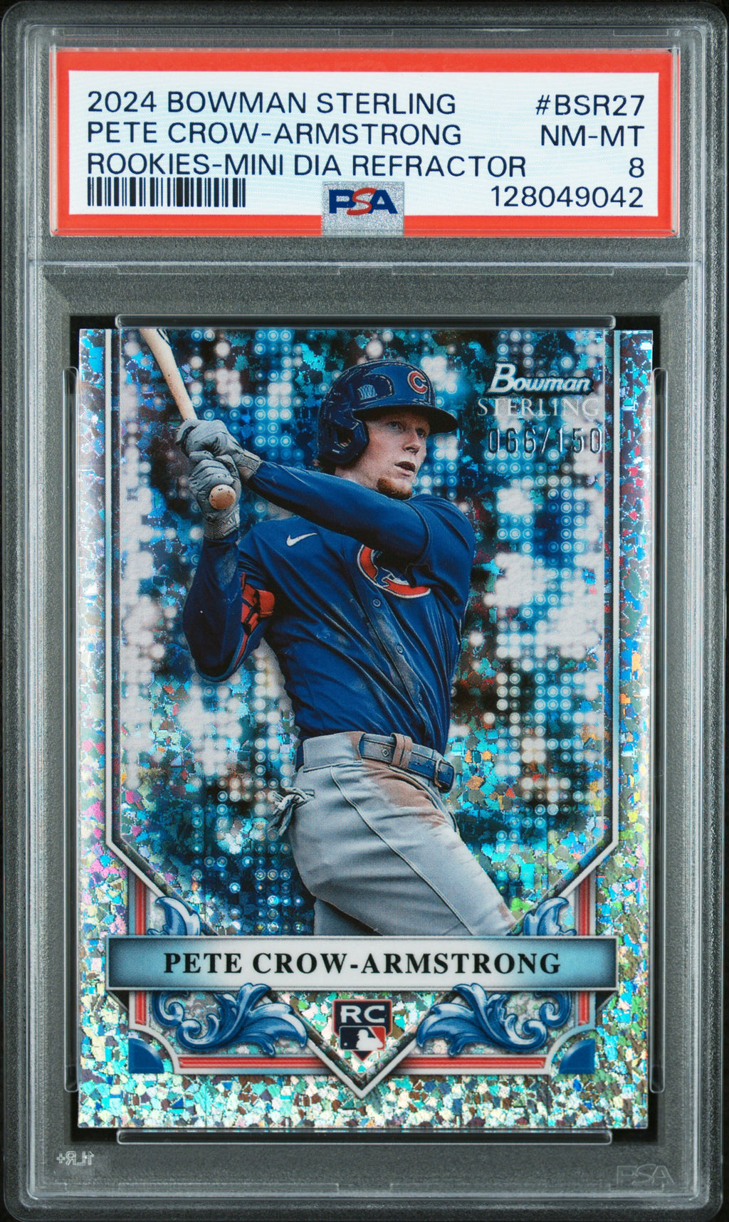 2024 Bowman Sterling #BSR-27 Pete Crow-Armstrong Mini Diam. Refractor PSA #/150