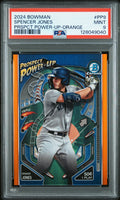 2024 Bowman #PP-9 Spencer Jones Prospect Power-Up Orange Refractors PSA 9 #/25
