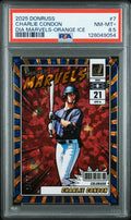 2025 Donruss #7 Charlie Condon Diamond Marvels Orange Ice PSA 8.5 #/75