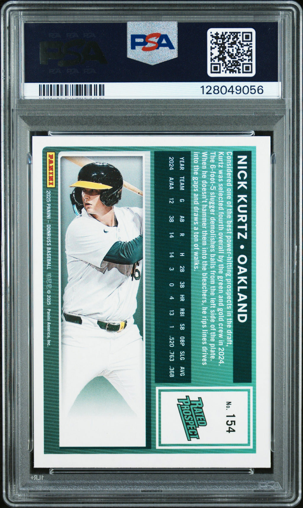 2025 Donruss #154 Nick Kurtz PSA 8