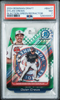 2024 Bowman Draft #BIA17 Dylan Crews In Action-Green Refractor PSA 7 #/99