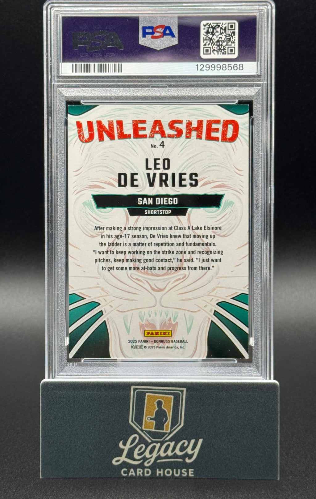 2025 Donruss - Unleashed Pink Ice #4 Leo De Vries #/99