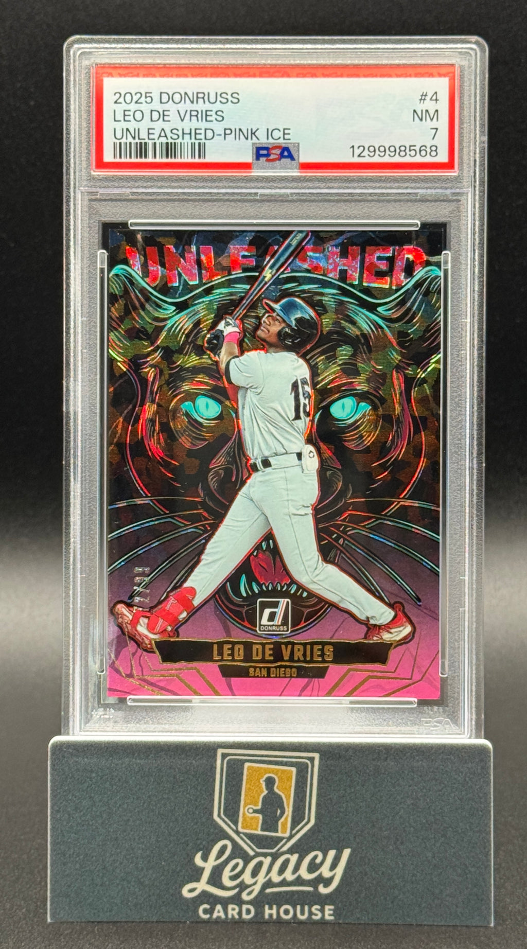 2025 Donruss - Unleashed Pink Ice #4 Leo De Vries #/99