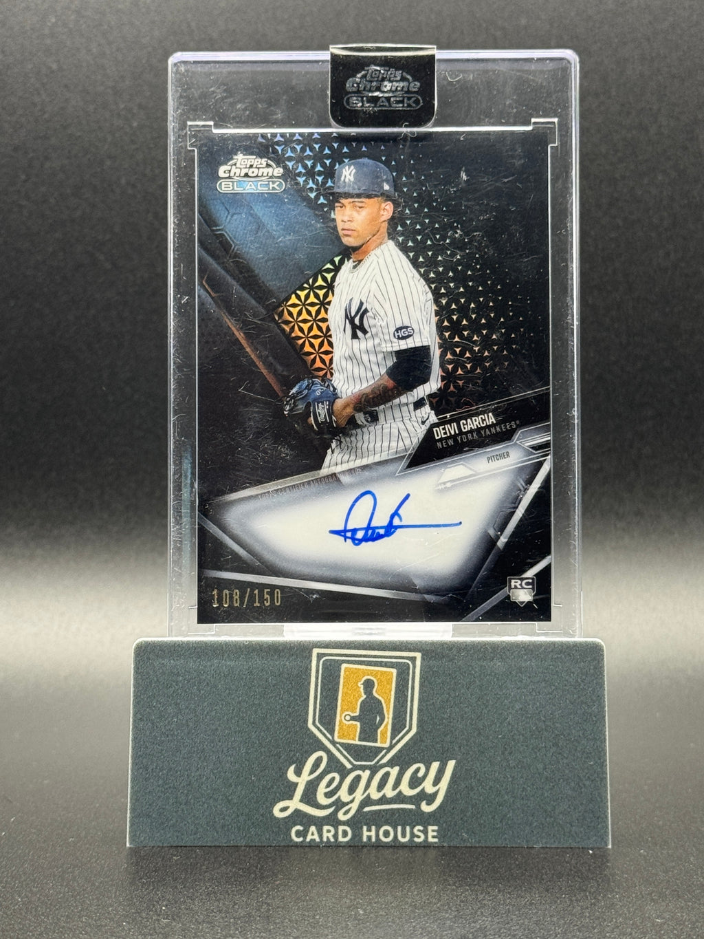 2021 Topps Chrome Black #CBA-DG Deivi Garcia Autographs Refractor #/150
