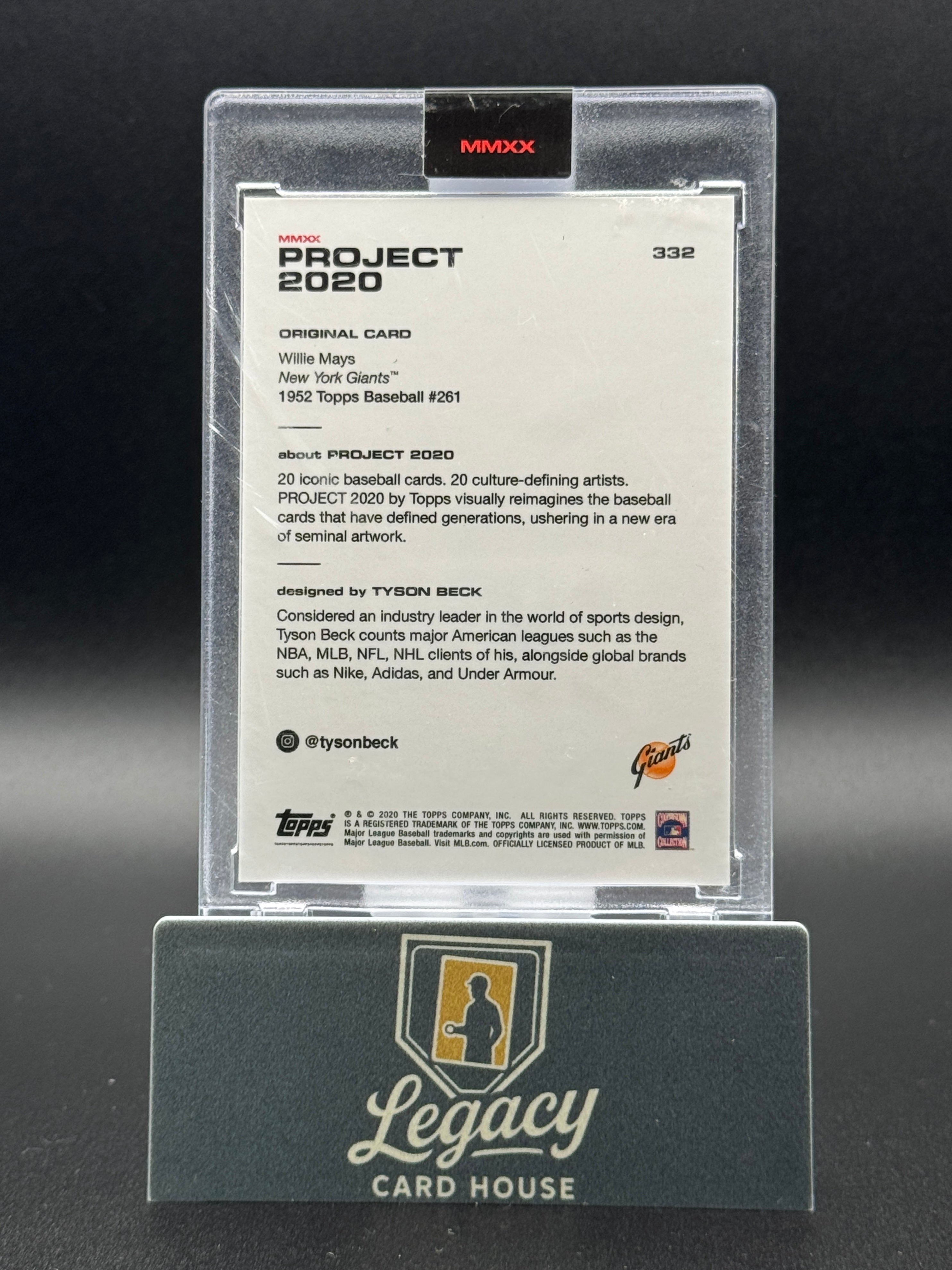 2020 Topps Project 2020 #332 Willie Mays