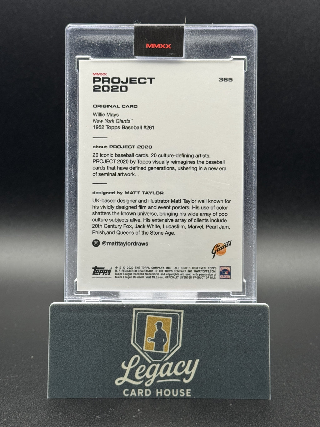 2020 Topps Project 2020 #365 Willie Mays