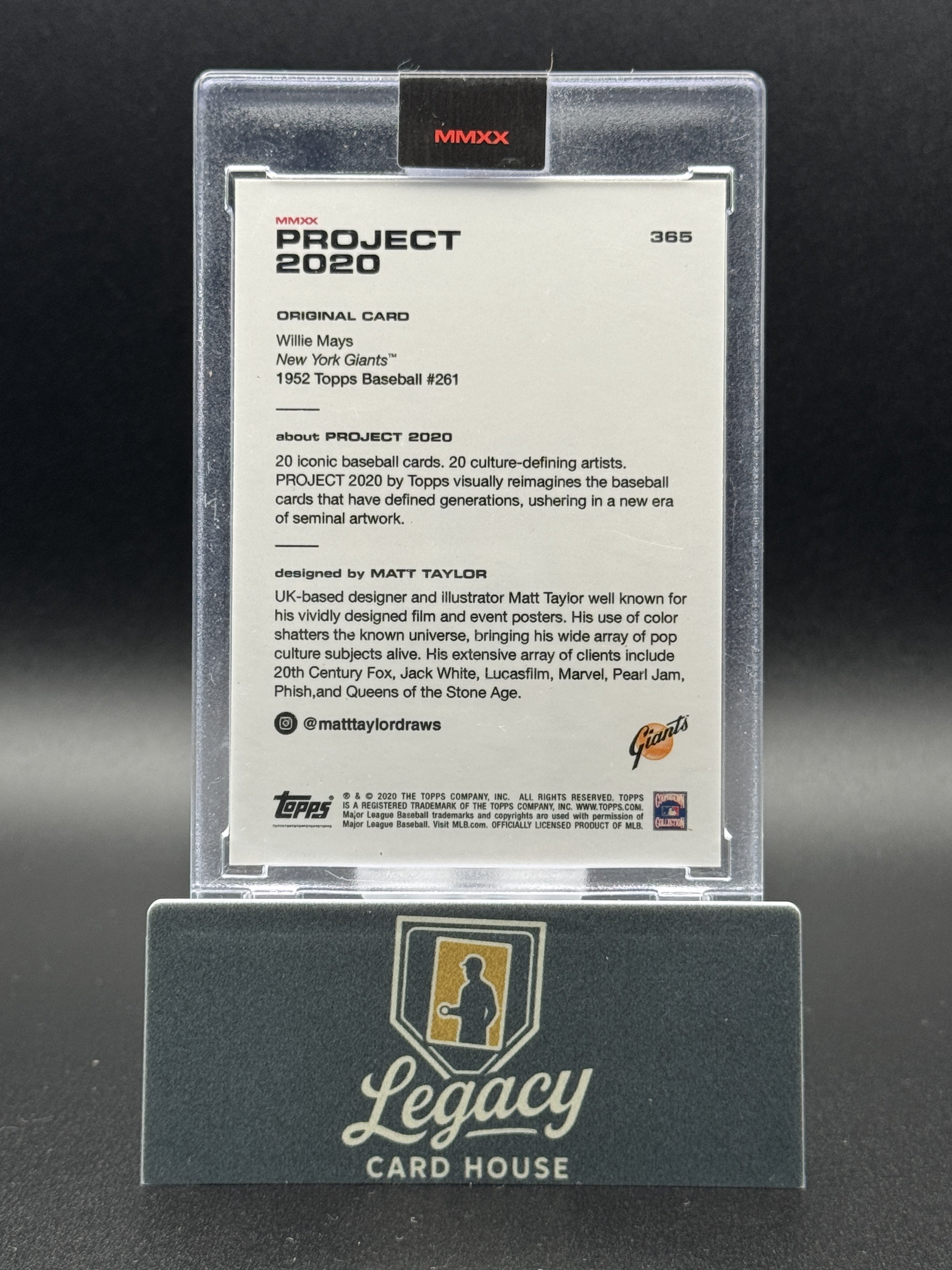 2020 Topps Project 2020 #365 Willie Mays