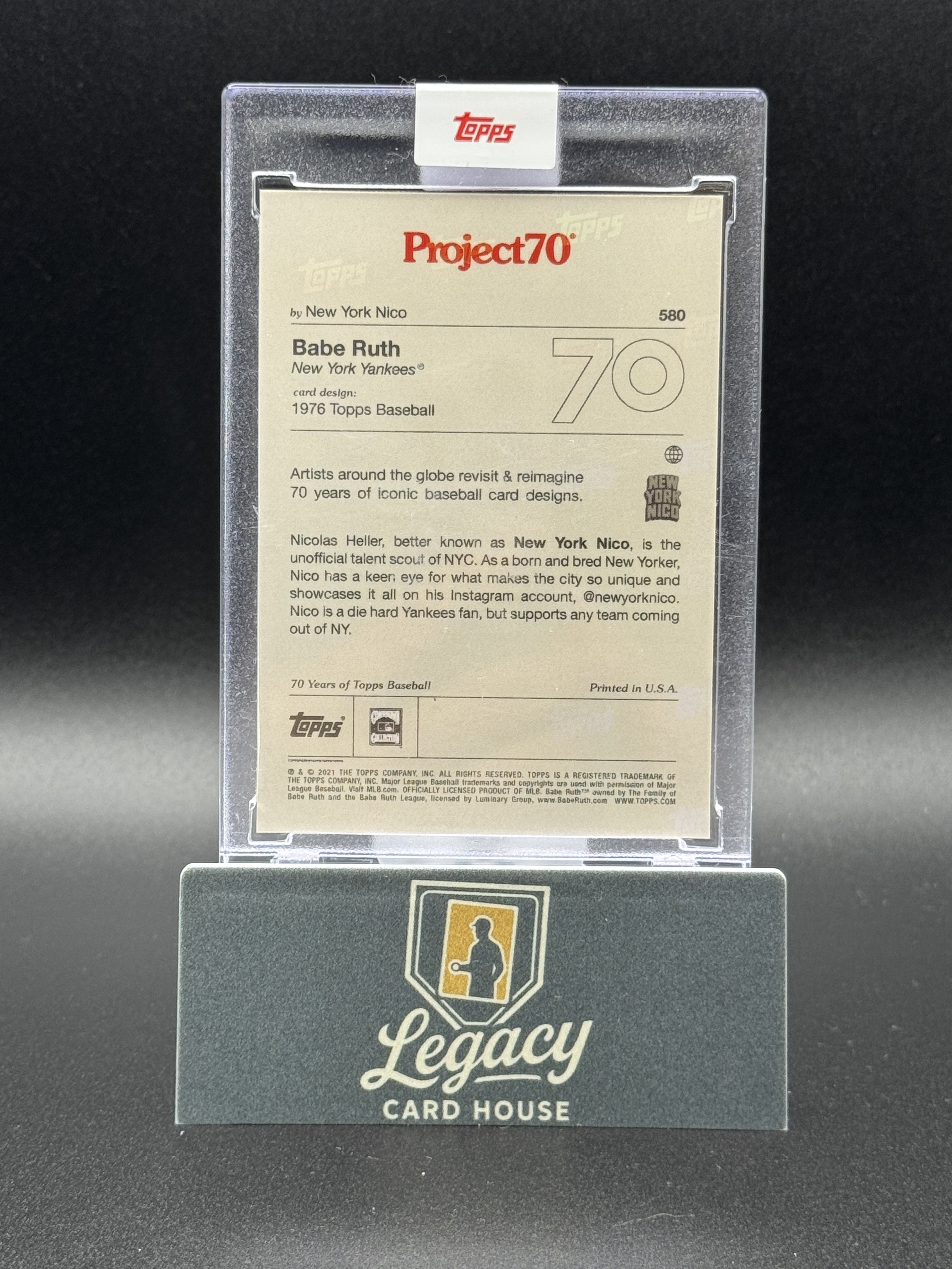2021-22 Topps Project70 #580 Babe Ruth