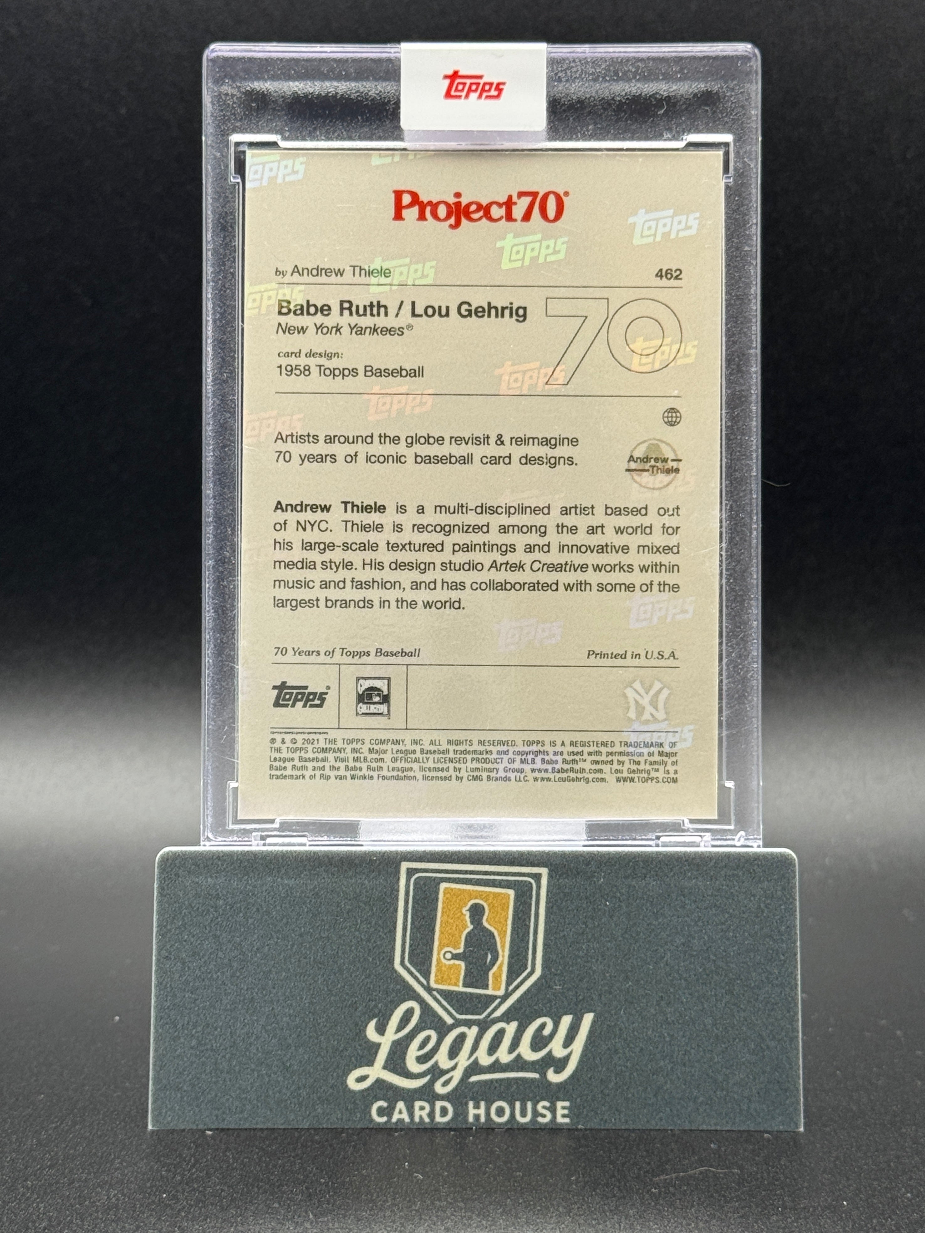 2021-22 Topps Project70 #462 Lou Gehrig / Babe Ruth PR1725