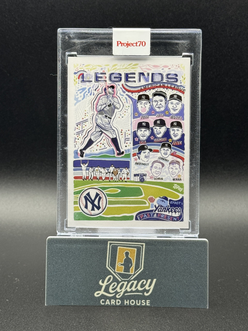 2021-22 Topps Project70 #499 Yankees Legends: Ruth, Mantle, Jeter, Judge, ++