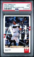 2021 Topps x Sports Illustrated #18 Aaron Judge White w/ Red Stripes PSA 9 #/70