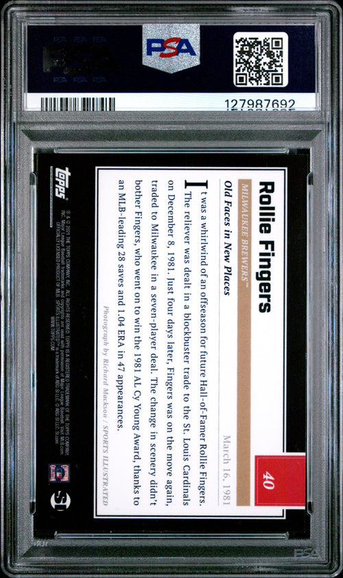 2021 Topps x Sports Illustrated #40 Rollie Fingers Canary Yellow PSA 9 #/25