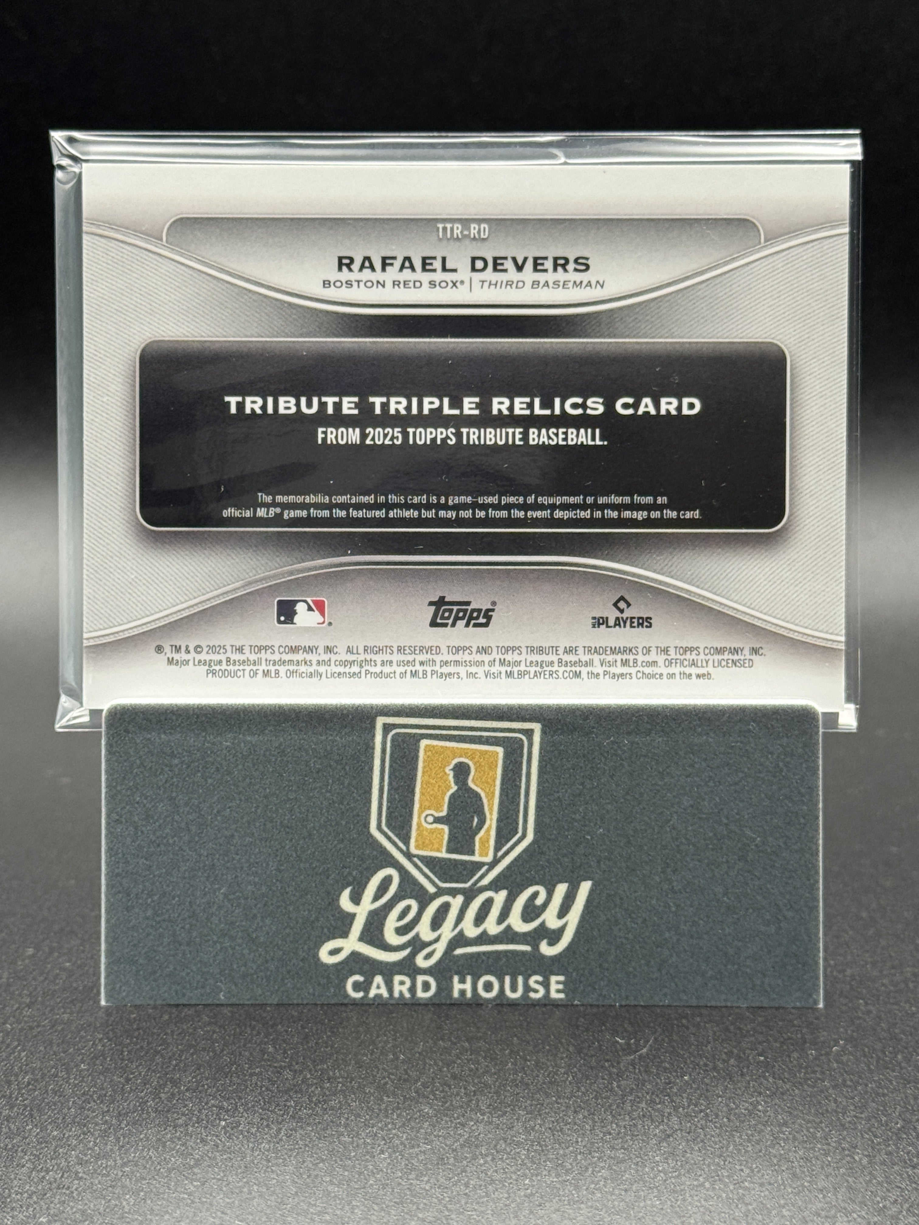 2019 Topps Tribute #TTR-RD Rafael Devers Single-Player Triple Relics Red #/10