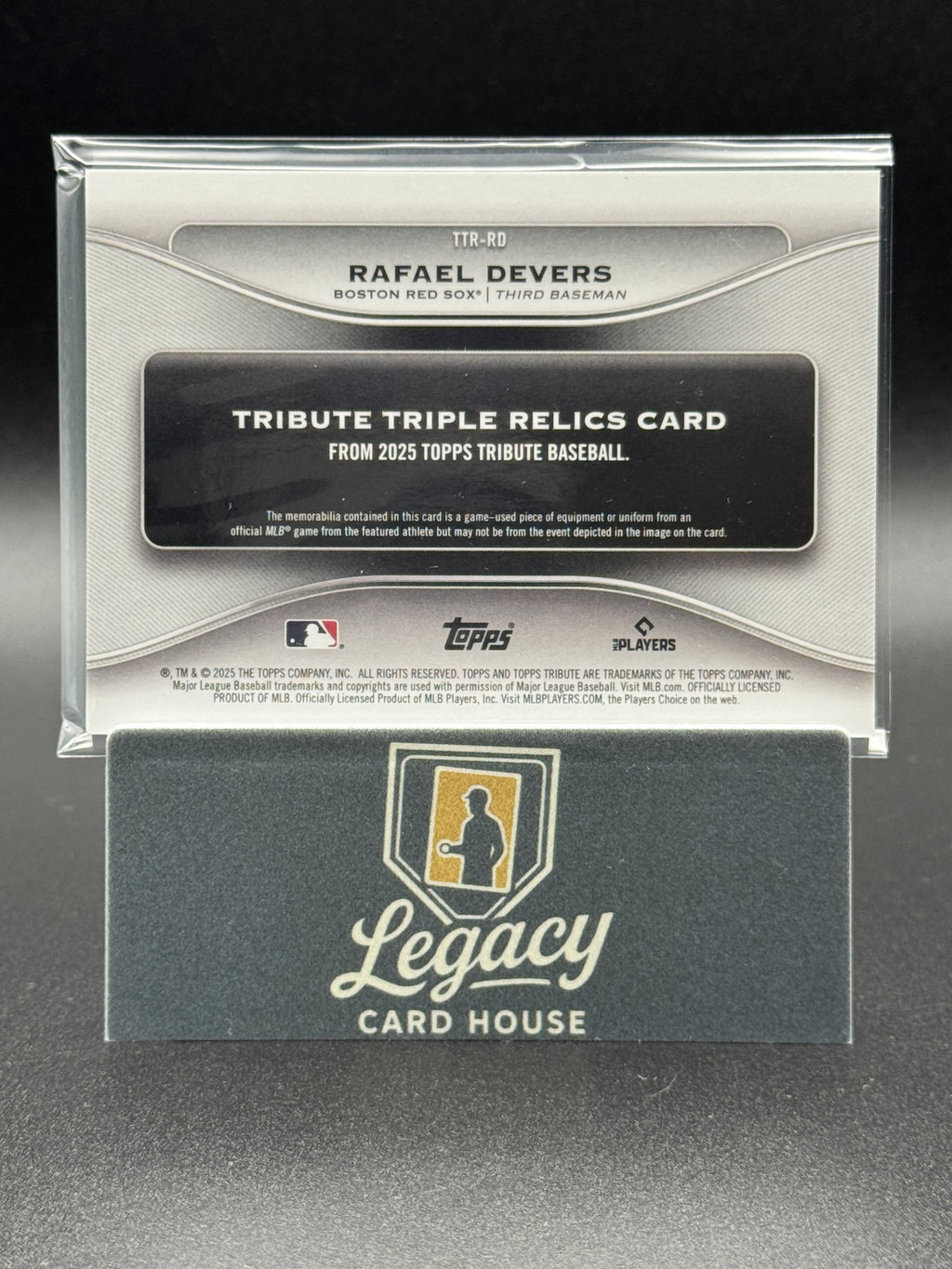 2019 Topps Tribute #TTR-RD Rafael Devers Single-Player Triple Relics Red #/10