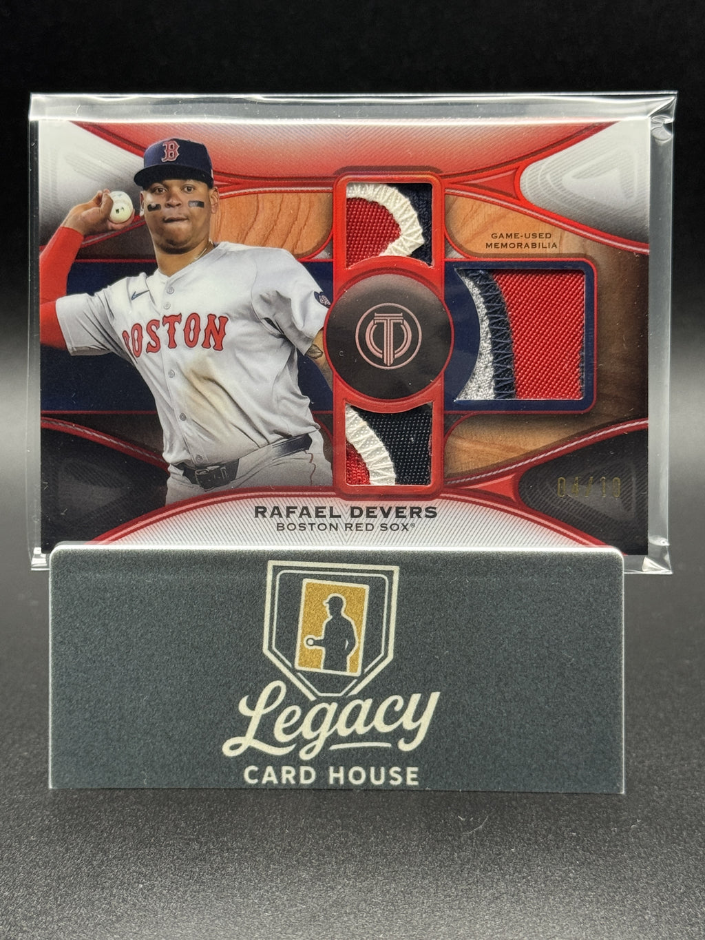 2019 Topps Tribute #TTR-RD Rafael Devers Single-Player Triple Relics Red #/10