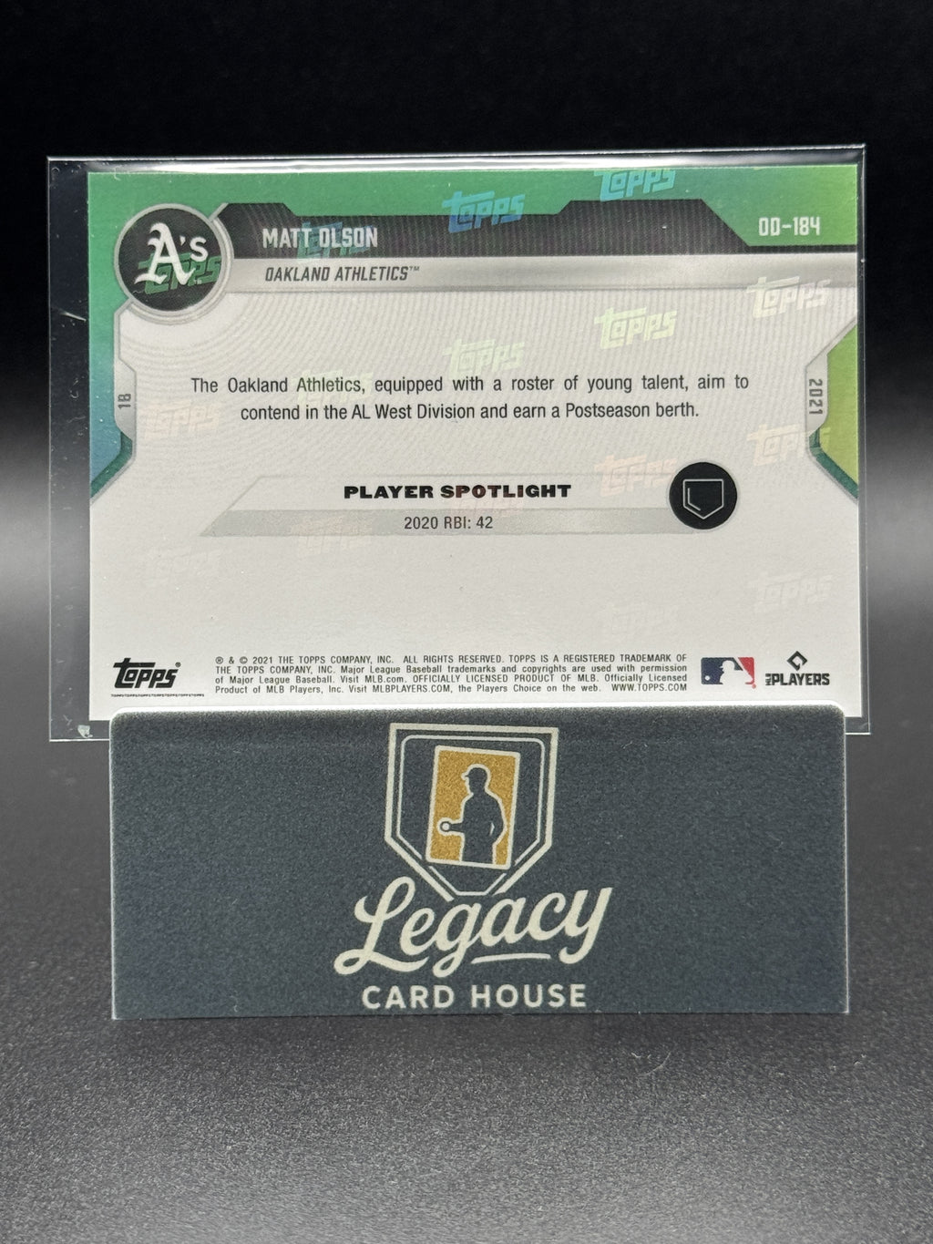 2020 Topps Now Road to Opening Day Oakland Athletics #OD-184 Matt Olson Red #/10