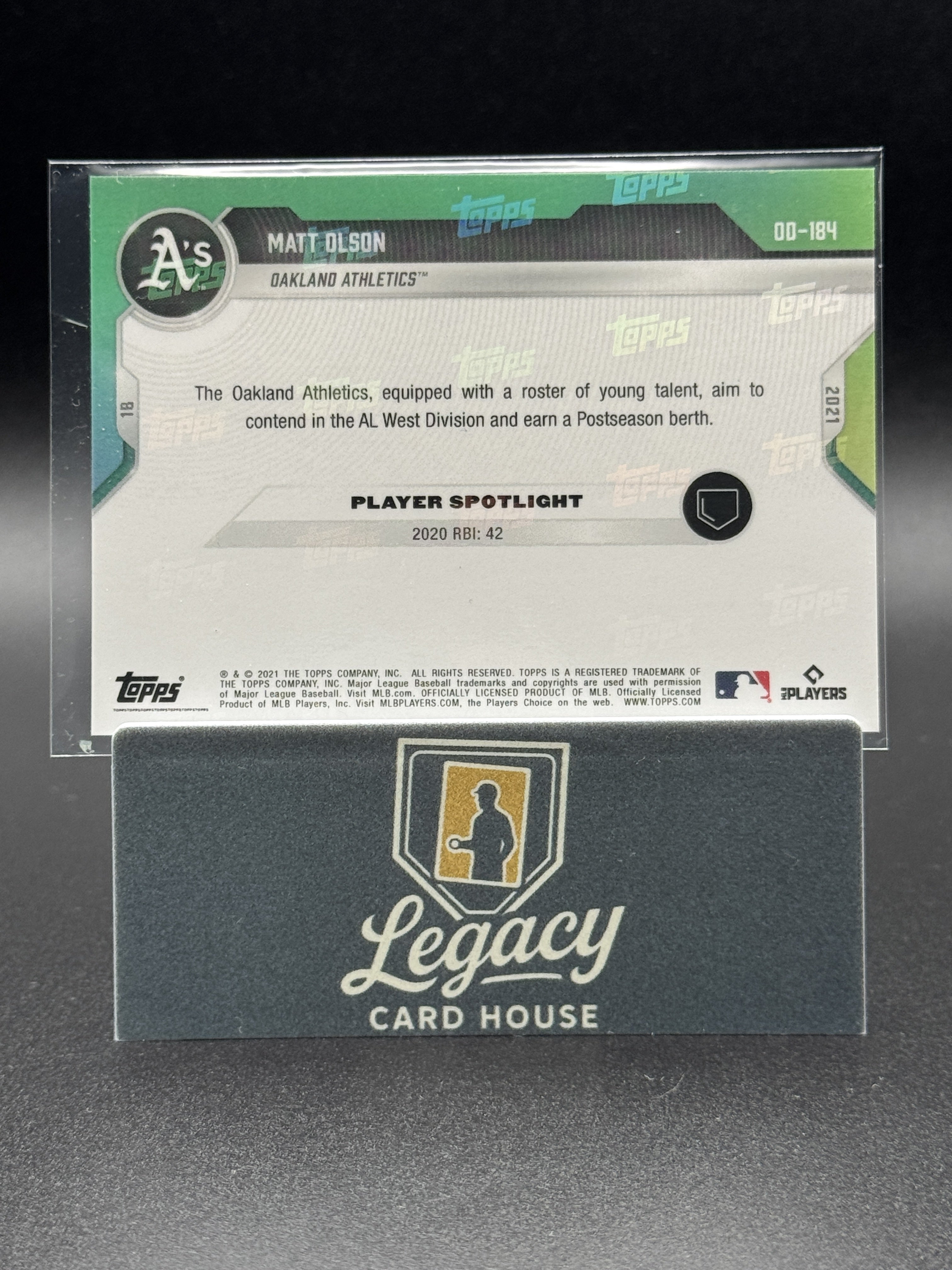 2020 Topps Now Road to Opening Day Oakland Athletics #OD-184 Matt Olson Red #/10
