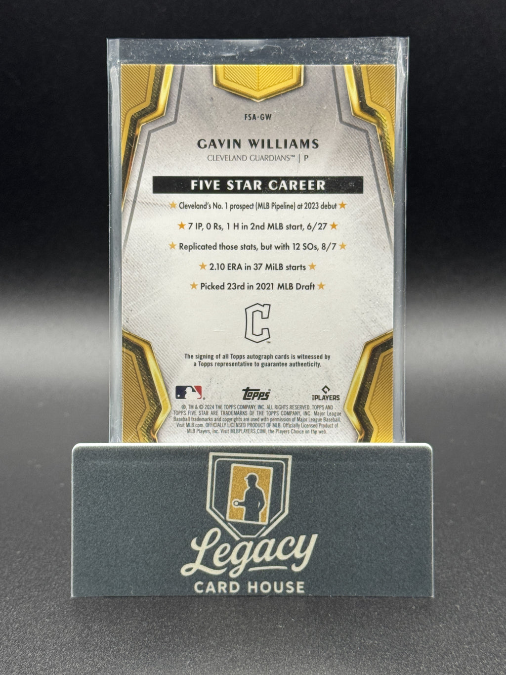 2024 Topps Five Star #FSA-GW Gavin Williams Purple #/50