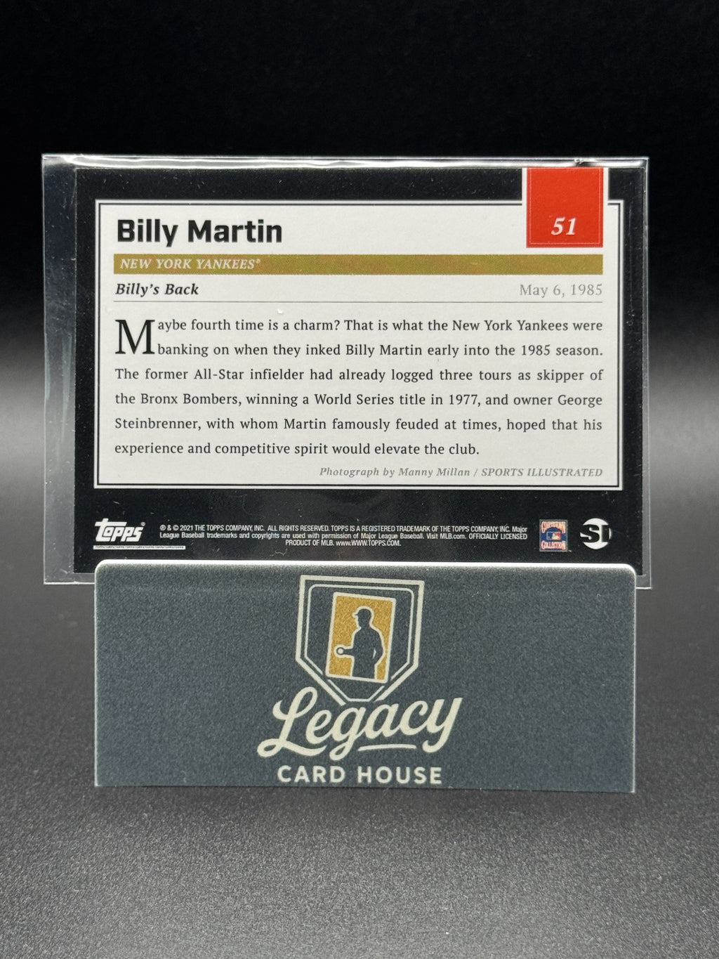 2021 Topps x Sports Illustrated #51 Billy Martin White w/ Red Stripes #/70