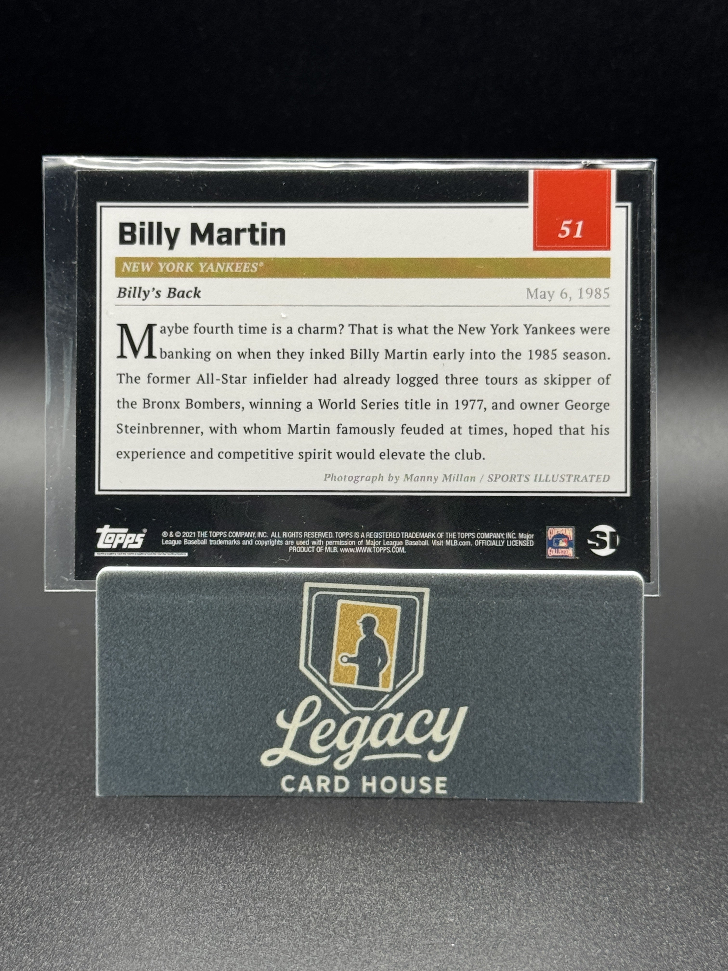 2021 Topps x Sports Illustrated #51 Billy Martin White w/ Red Stripes #/70