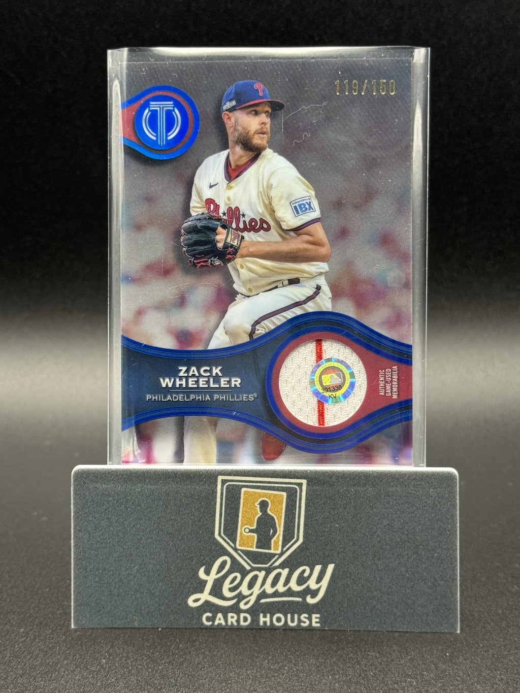 2025 Topps Tribute #SOA-ZW Zack Wheeler Stamp of Approval Blue #/150