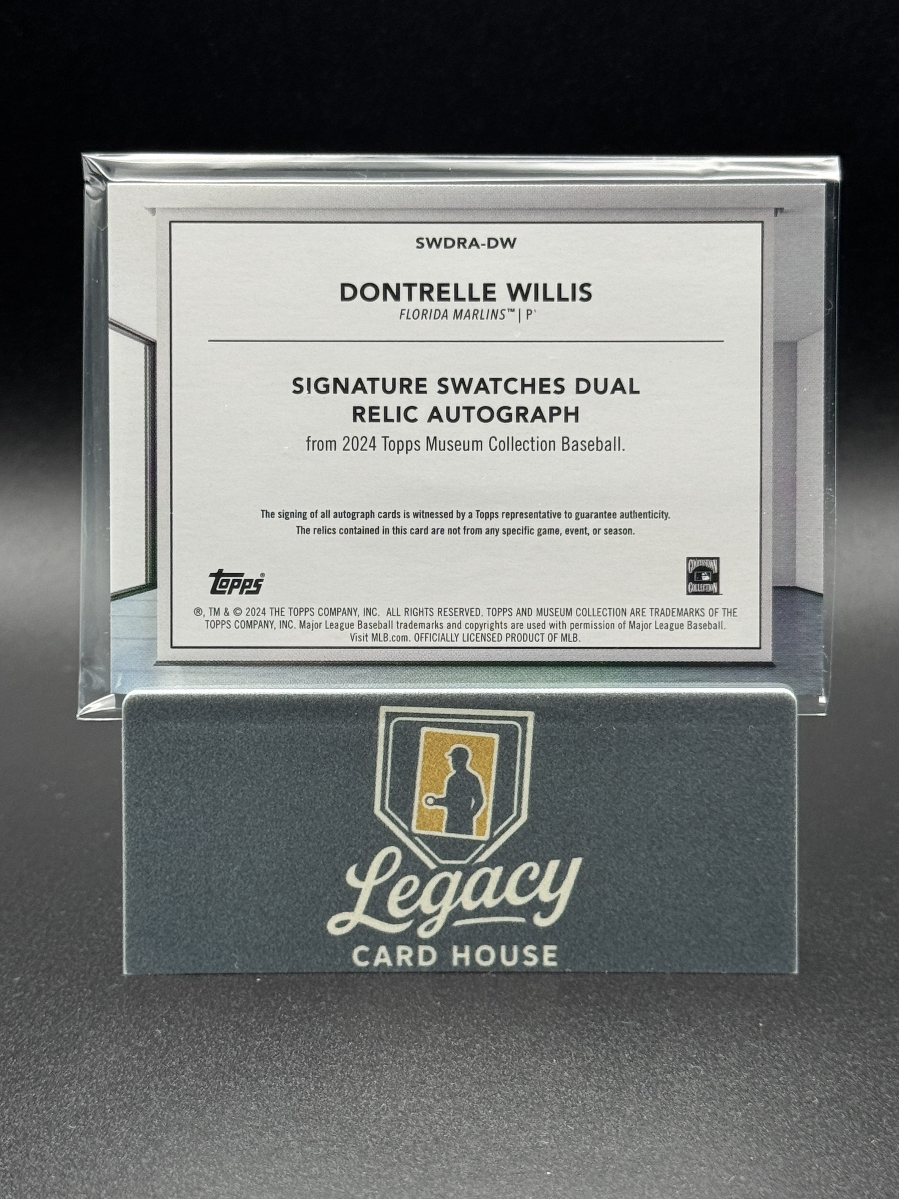 2024 Topps Museum Collection Dontrelle Willis Dual Relic Auto Pink #/99