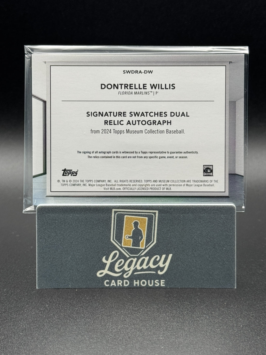 2024 Topps Museum Collection Dontrelle Willis Dual Relic Auto Pink #/99