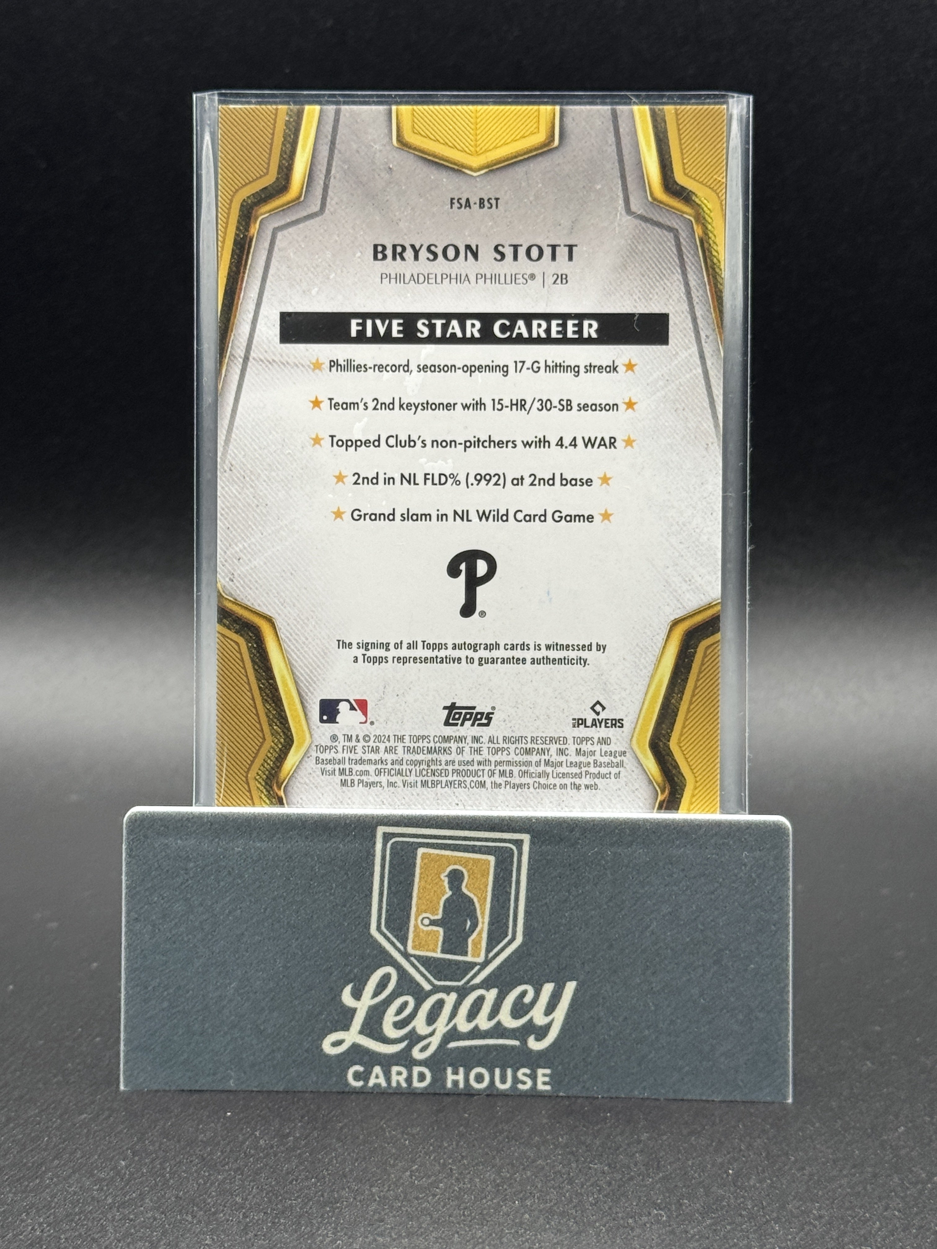 2024 Topps Five Star #FSA-BST Bryson Stott