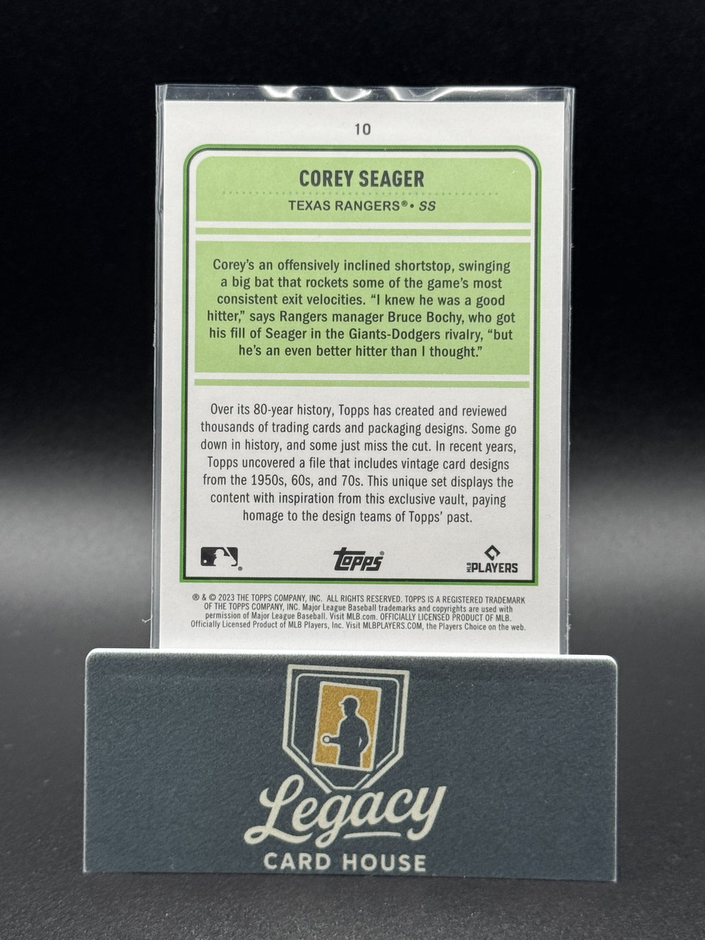 2023 Topps Brooklyn Collection #10 Corey Seager Black #/75