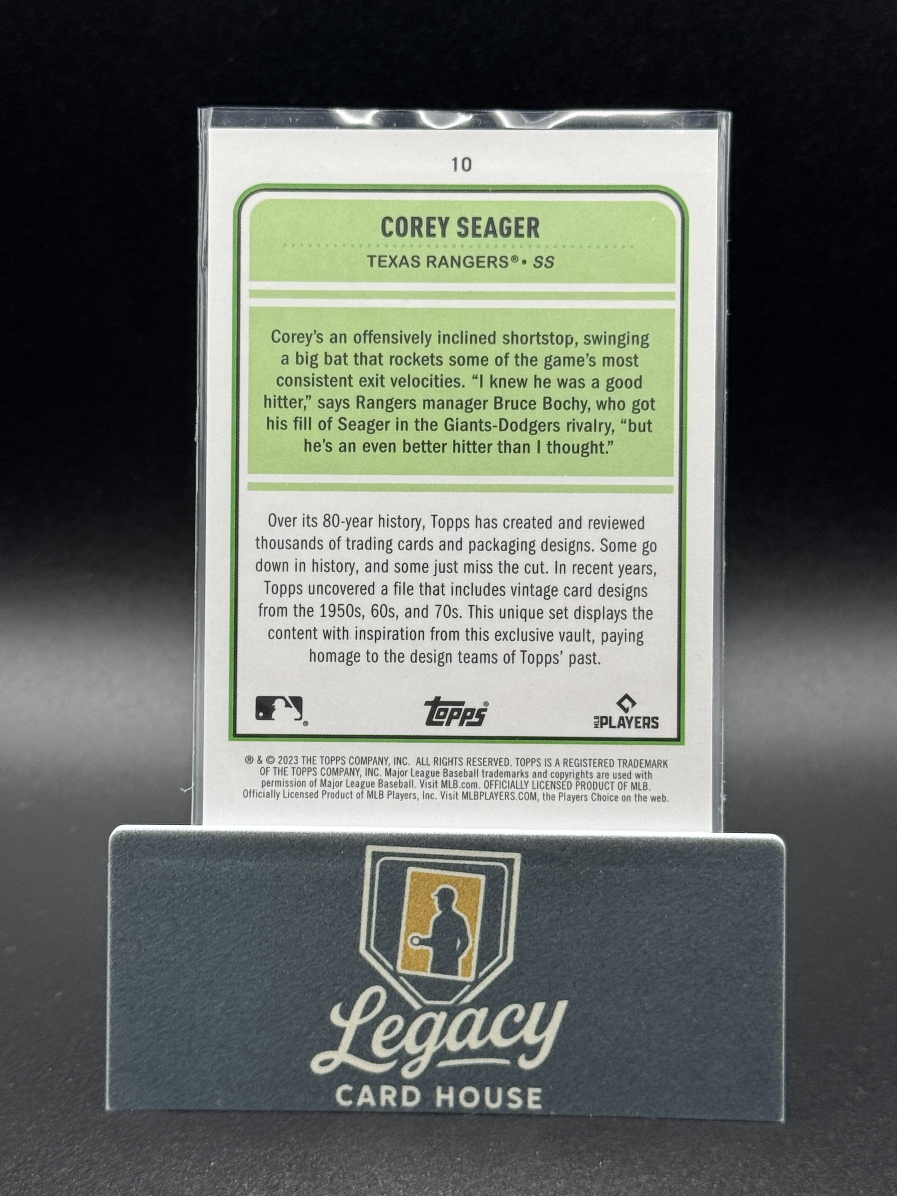 2023 Topps Brooklyn Collection #10 Corey Seager Black #/75