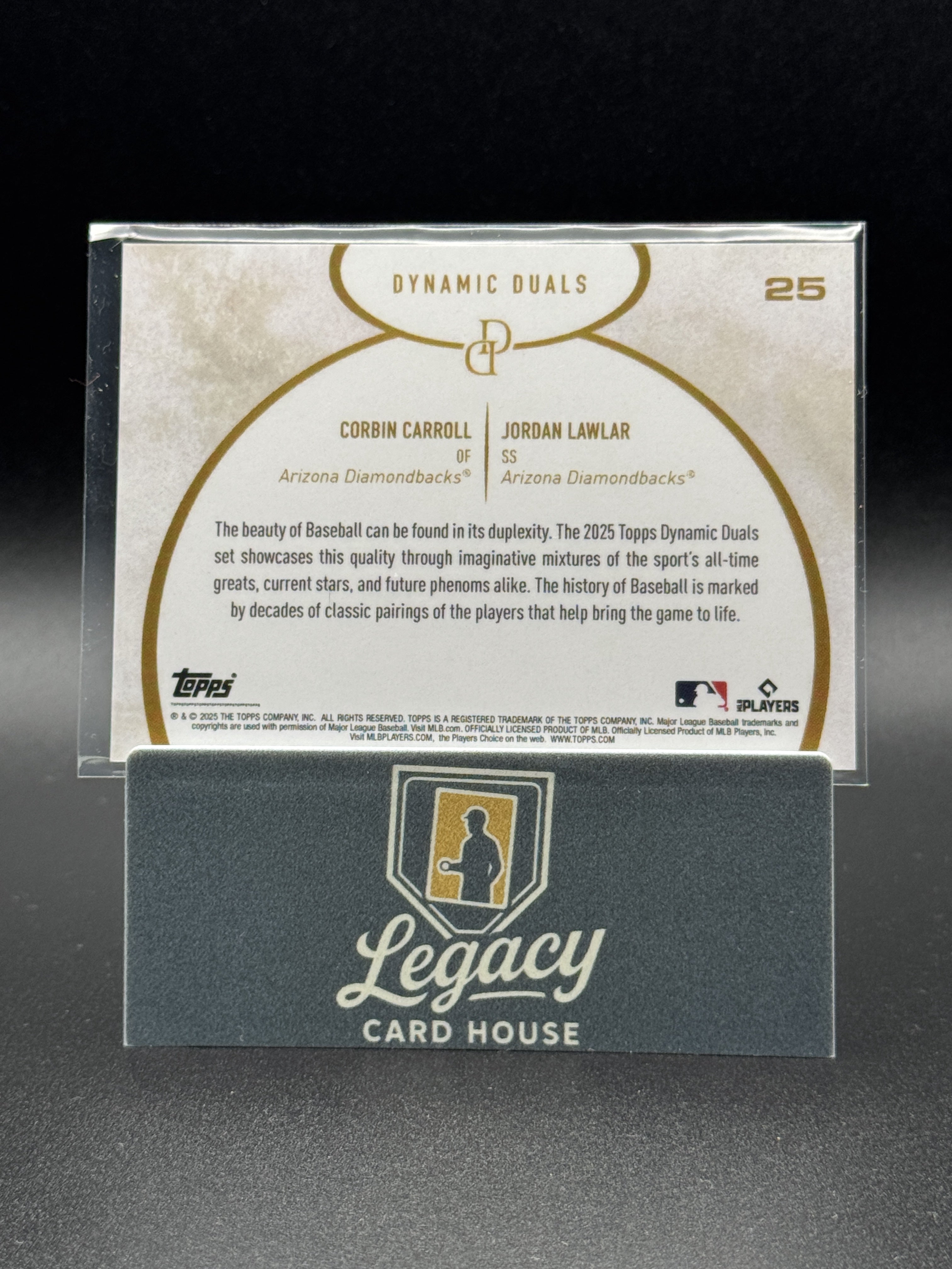 2025 Topps Dynamic Duals #25 Corbin Carroll / Jordan Lawlar SN50 Black