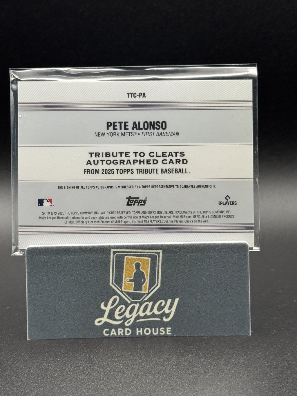 2025 Topps Tribute #TTC-PA Pete Alonso Tribute to Cleats Autographs #/99