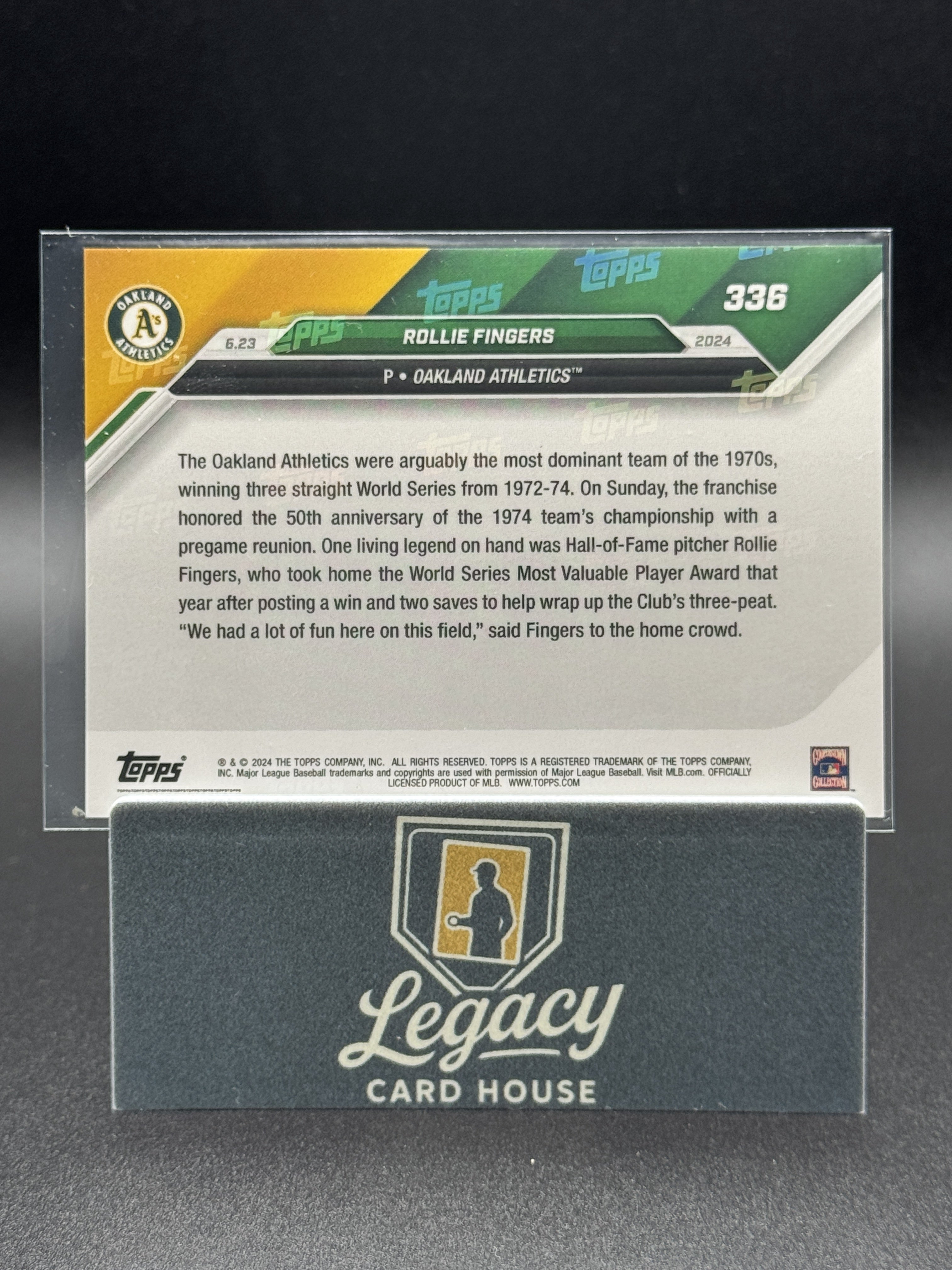 2024 Topps Now #336 Rollie Fingers Blue #/49