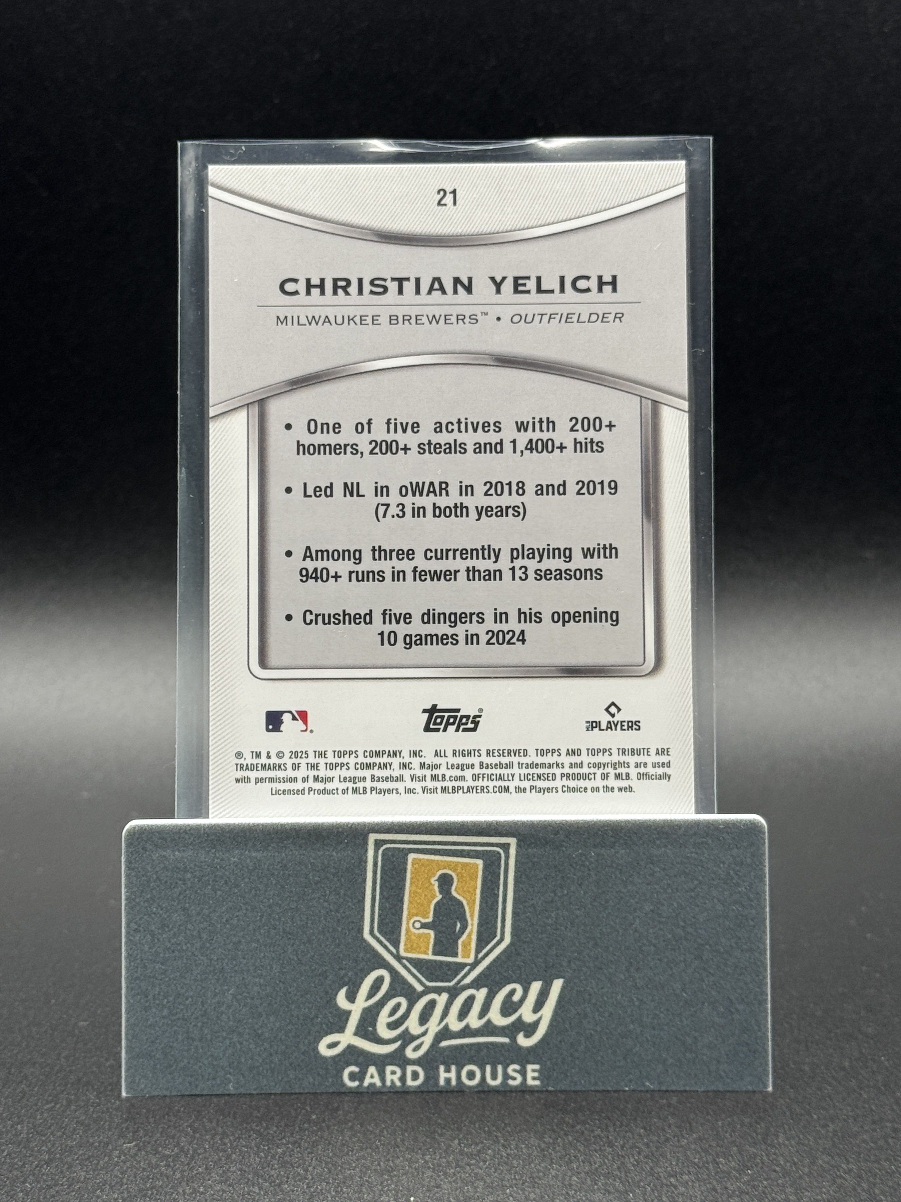2025 Topps Tribute #21 Christian Yelich Gold /75